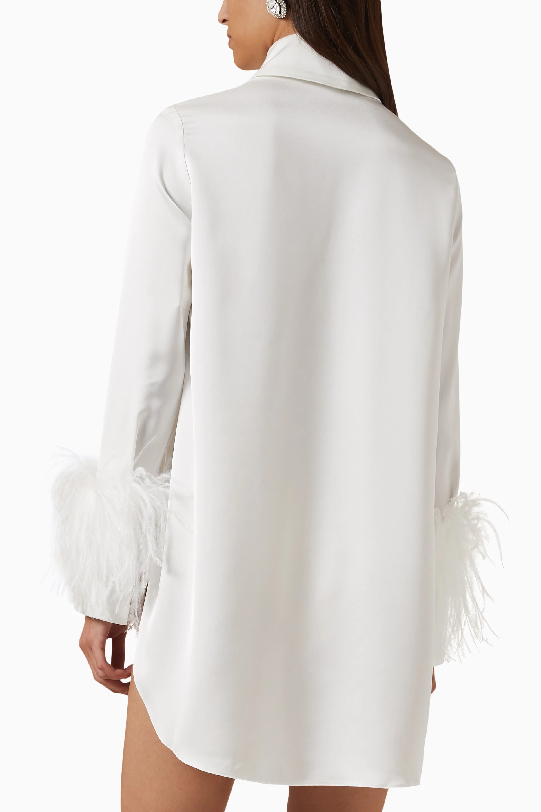 Bridal Feather Cuff Blazer Mini Dress