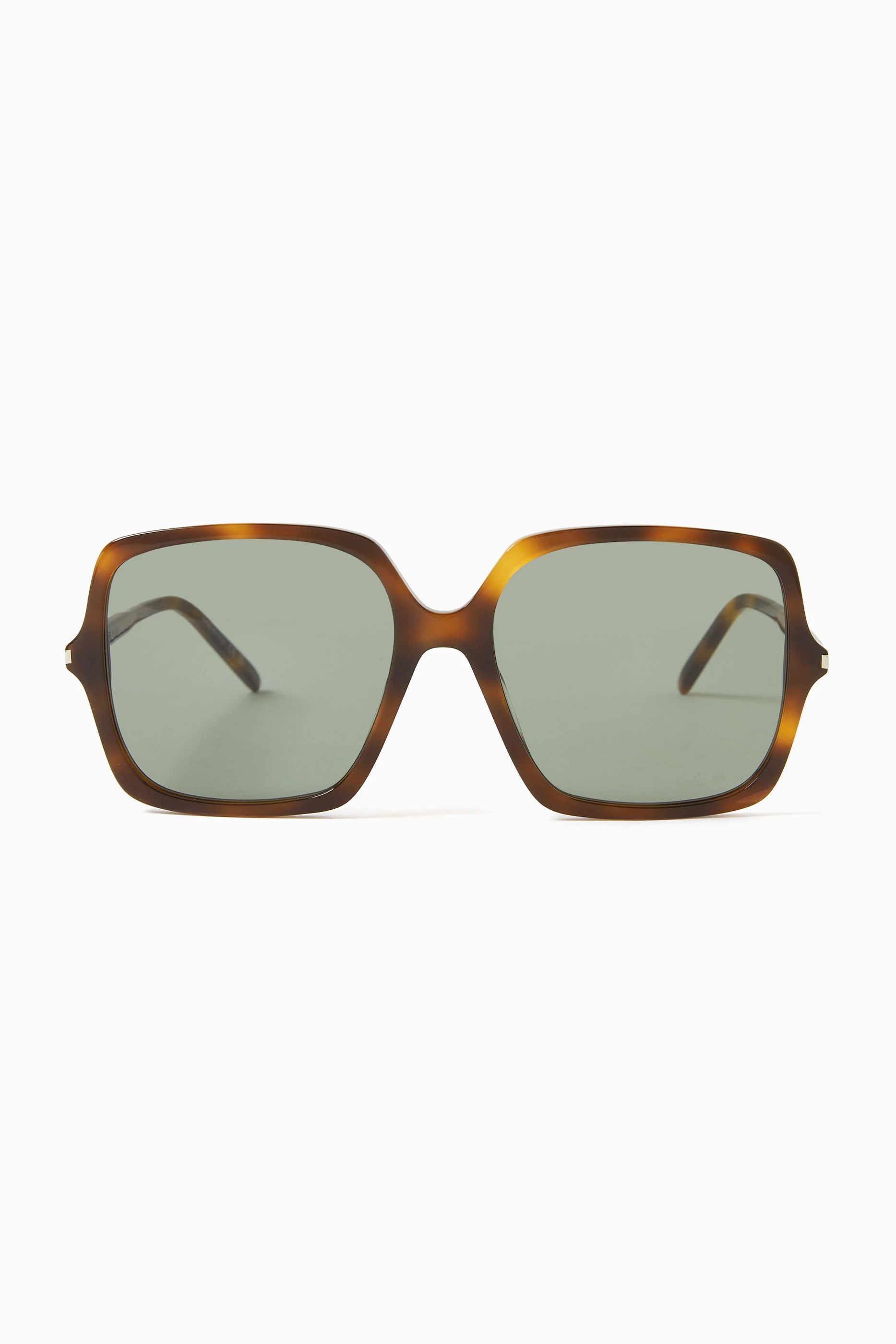 Buy SAINT LAURENT Brown Oversized Square Sunglasses in Recycled