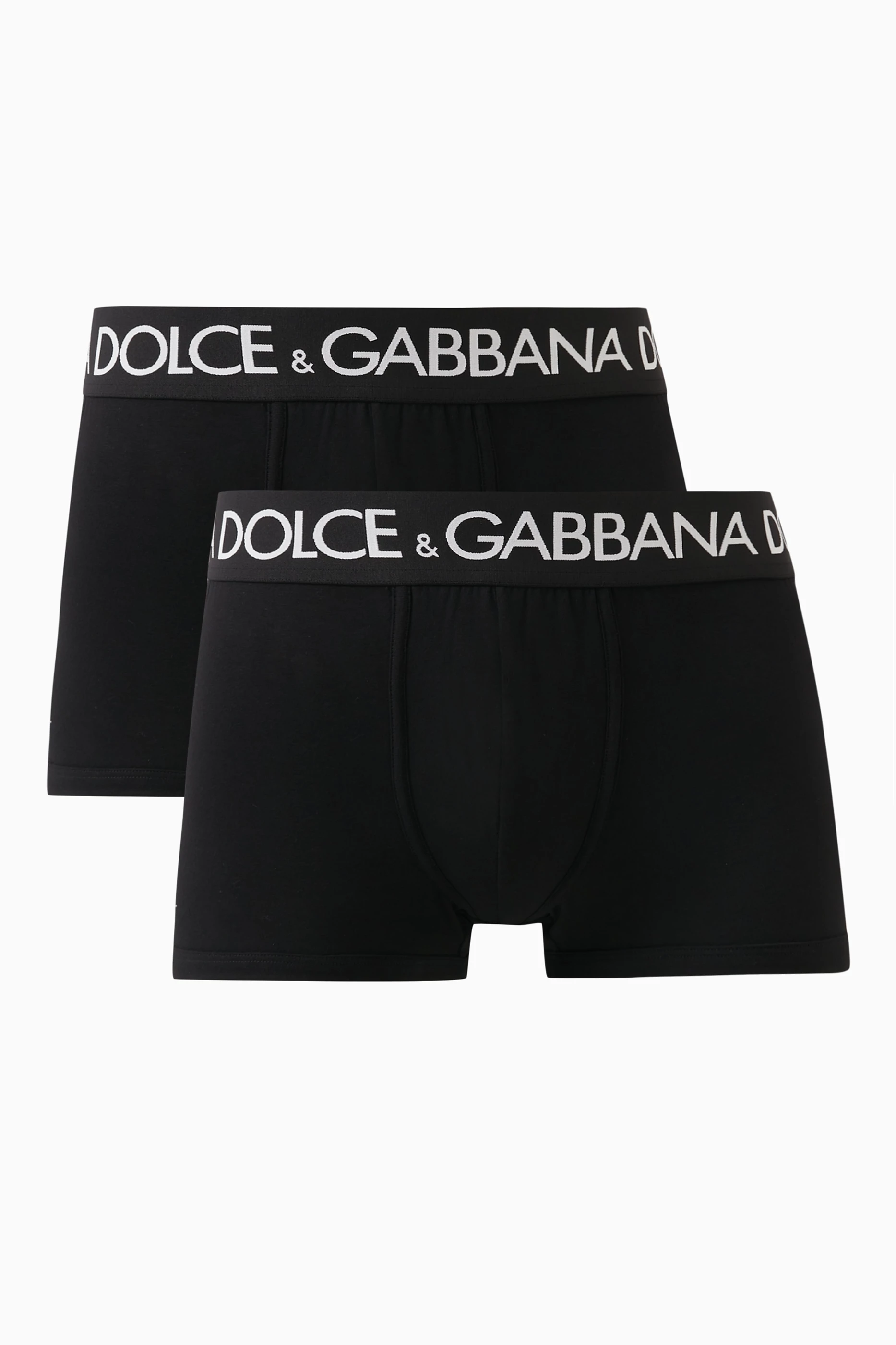 Buy Dolce & Gabbana Black Logo Print Briefs in Cotton Stretch, Set of 2 for  Men in Saudi