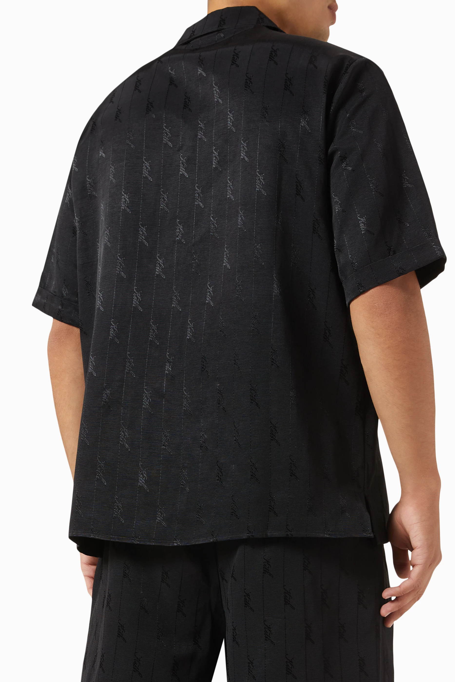Buy Kith Black Reade Shirt in Cotton Blend Faille for MEN in Saudi
