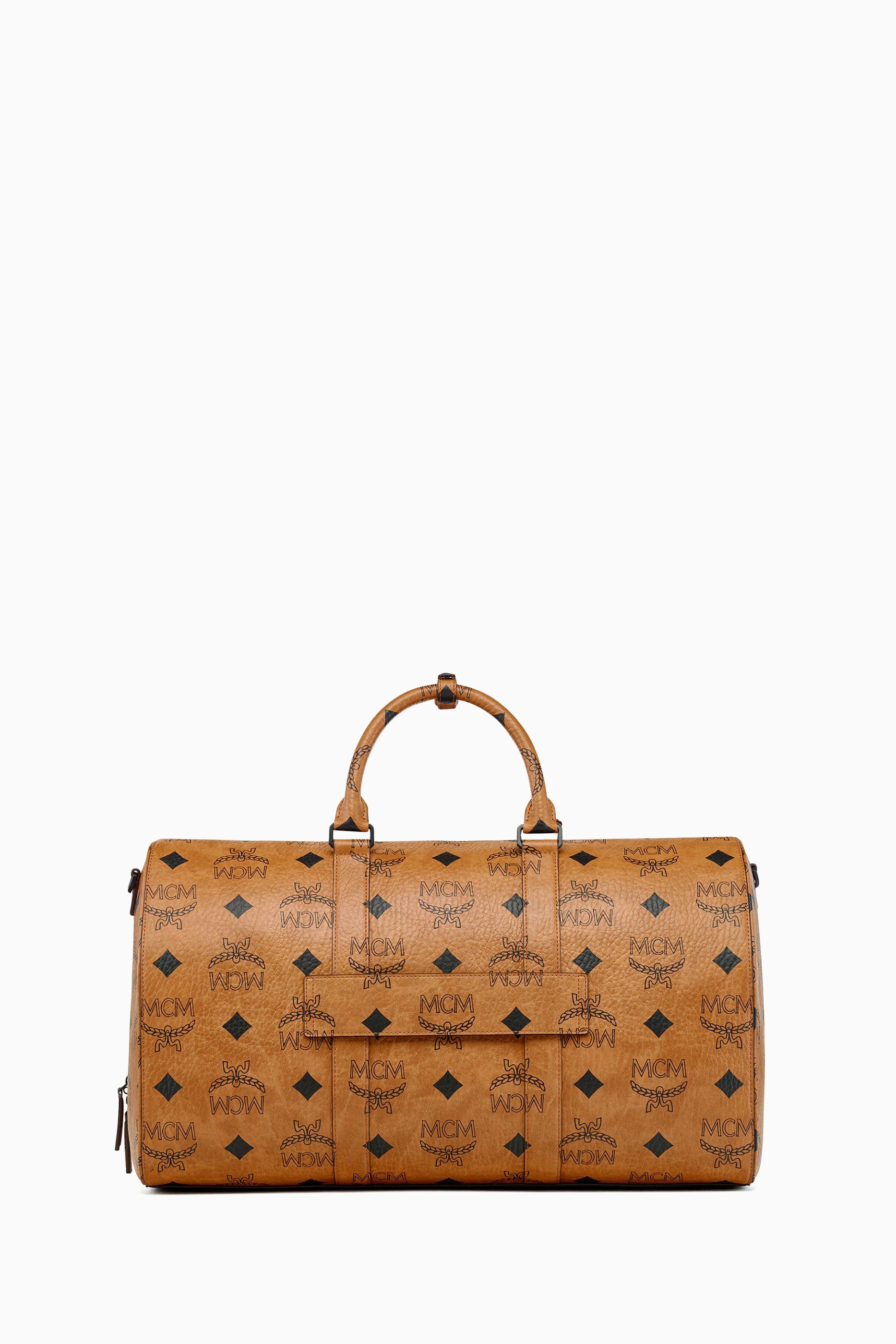 Buy MCM Brown Large Ottomar Weekender Bag in Maxi Visetos Monogram