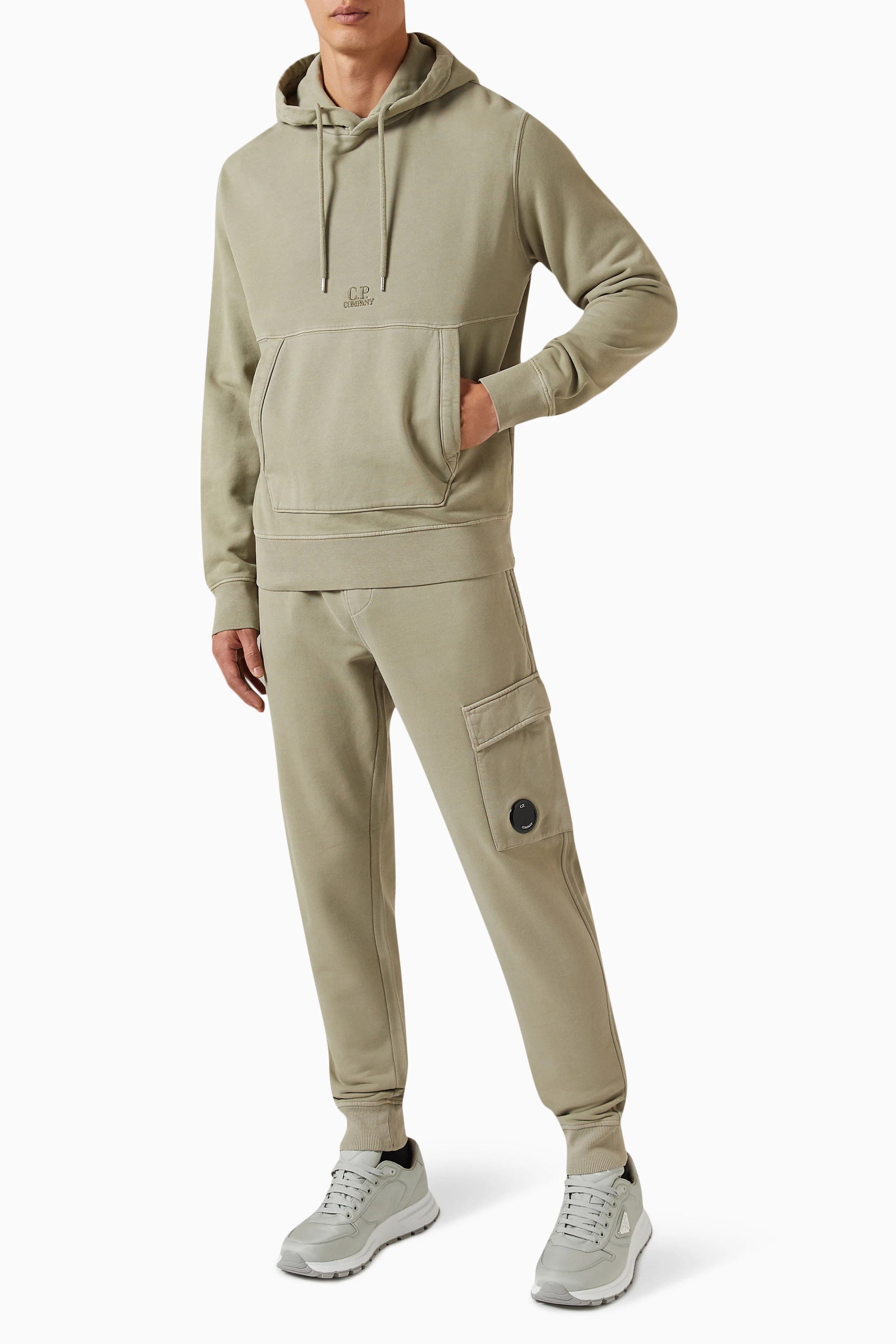 Buy C.P. Company Grey Cargo Pants in Fleece for Men in Saudi Ounass