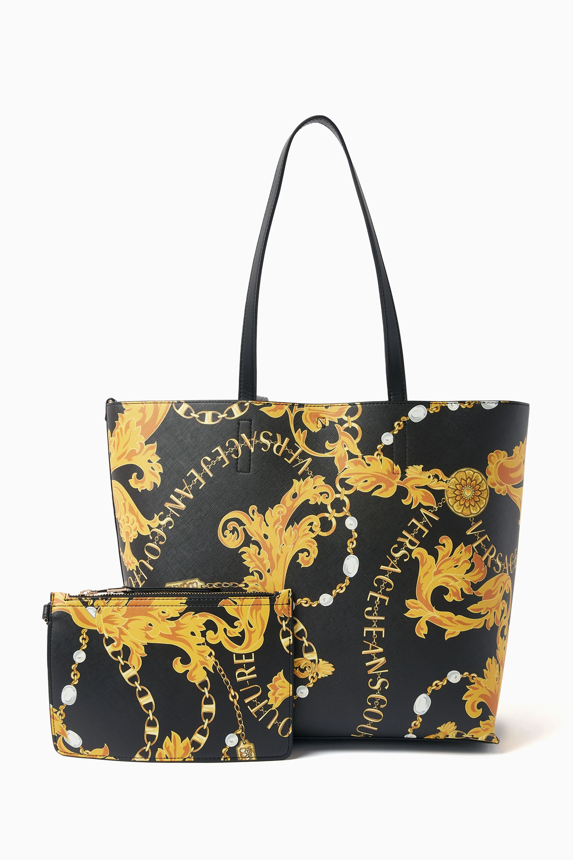 VERSACE JEANS COUTURE: tote bags for woman - Black  Versace Jeans Couture  tote bags 73VA4BADZS467 online at