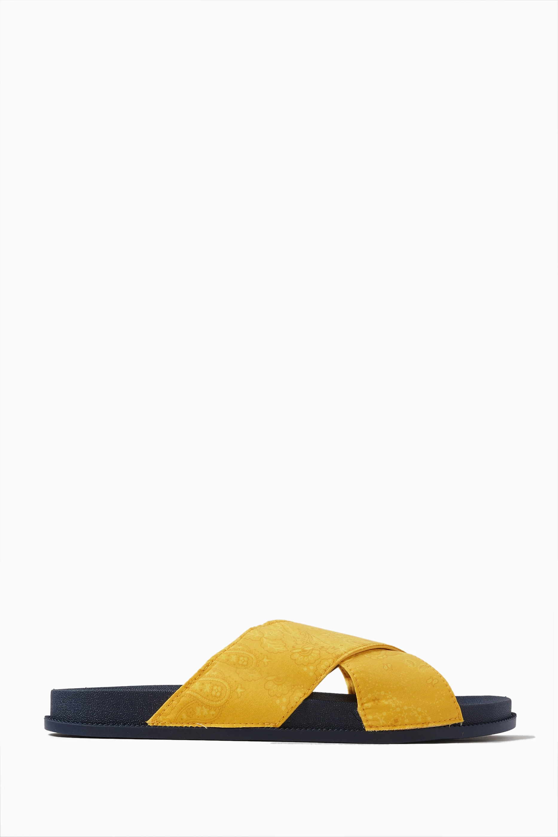 Buy Kith Yellow Paisley Crossover Slides for Men in Saudi Ounass