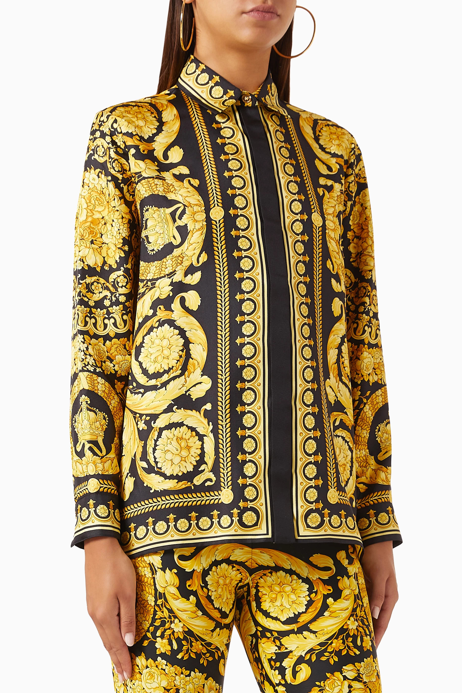 Buy Versace Multicolour Barocco-print Shirt in Silk for Women in