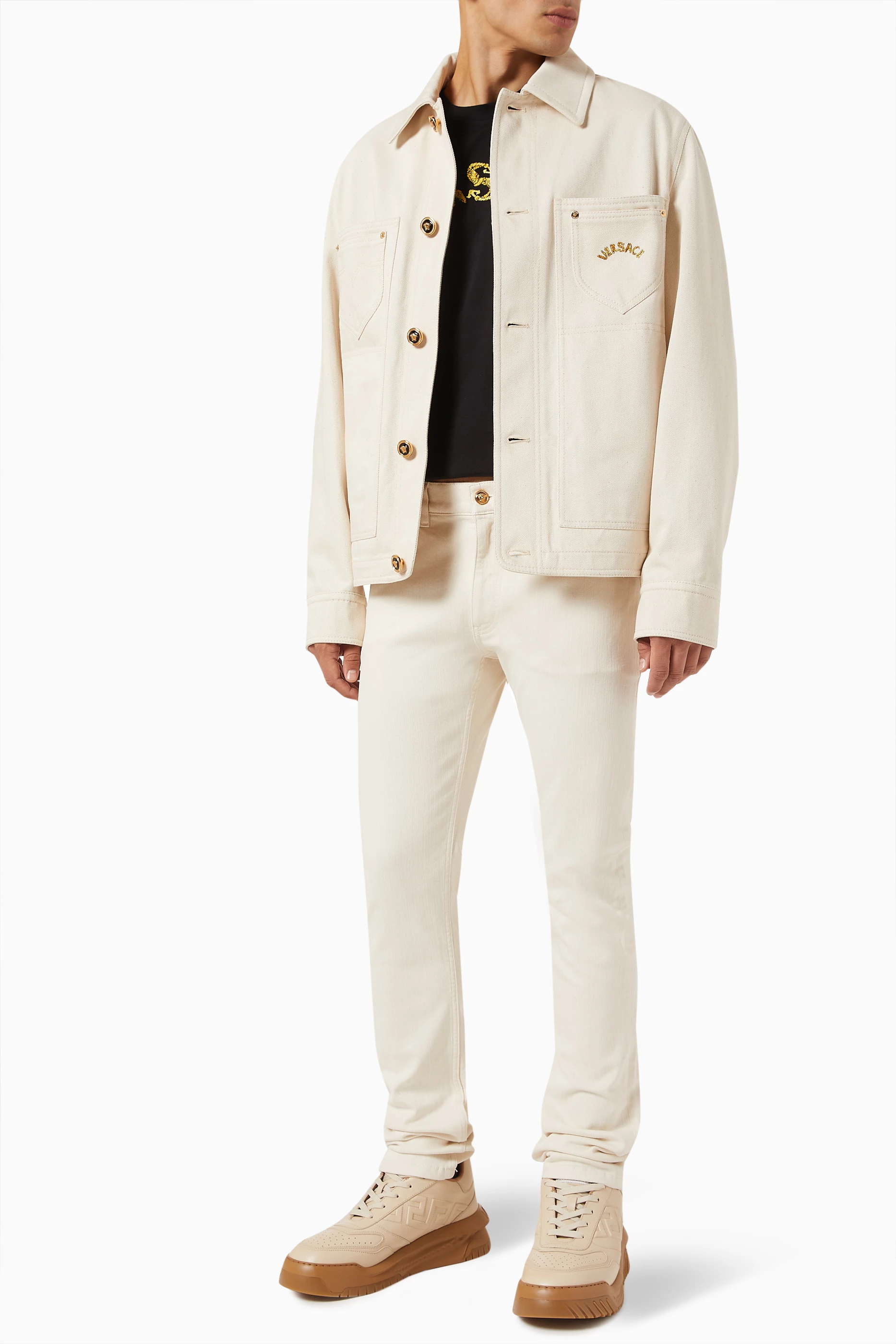 Versace white denim best sale jacket