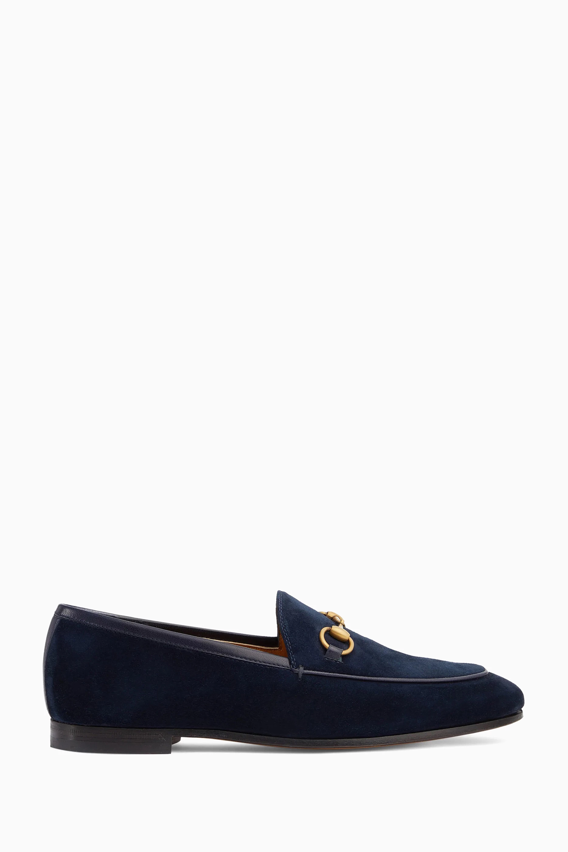 Buy Gucci Blue Jordaan Loafers in Suede for Women in Saudi Ounass
