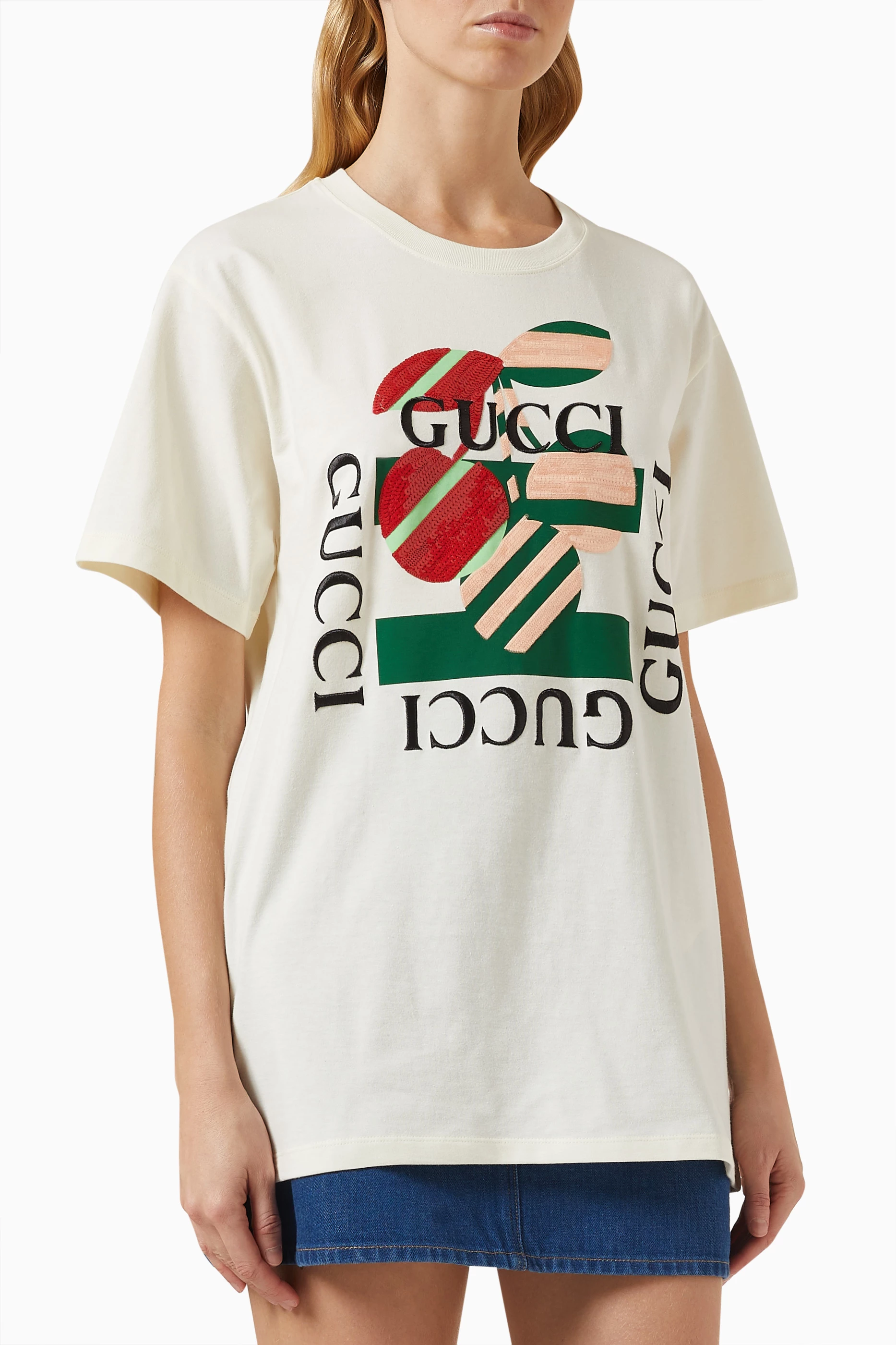 Buy Gucci Neutral Logo-printed T-shirt in Cotton-jersey for WOMEN in Saudi  | Ounass