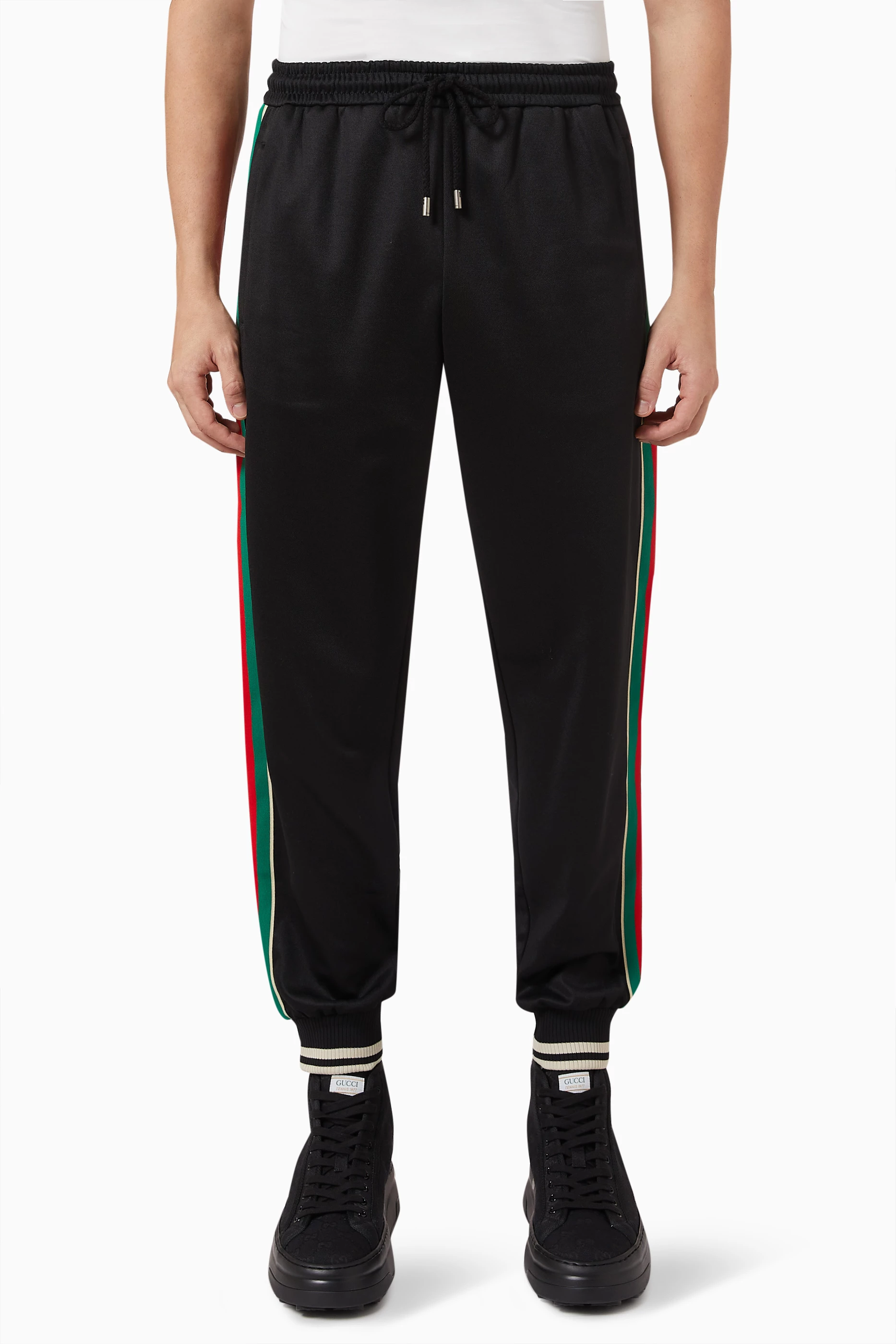 Gucci stripe sweatpants best sale