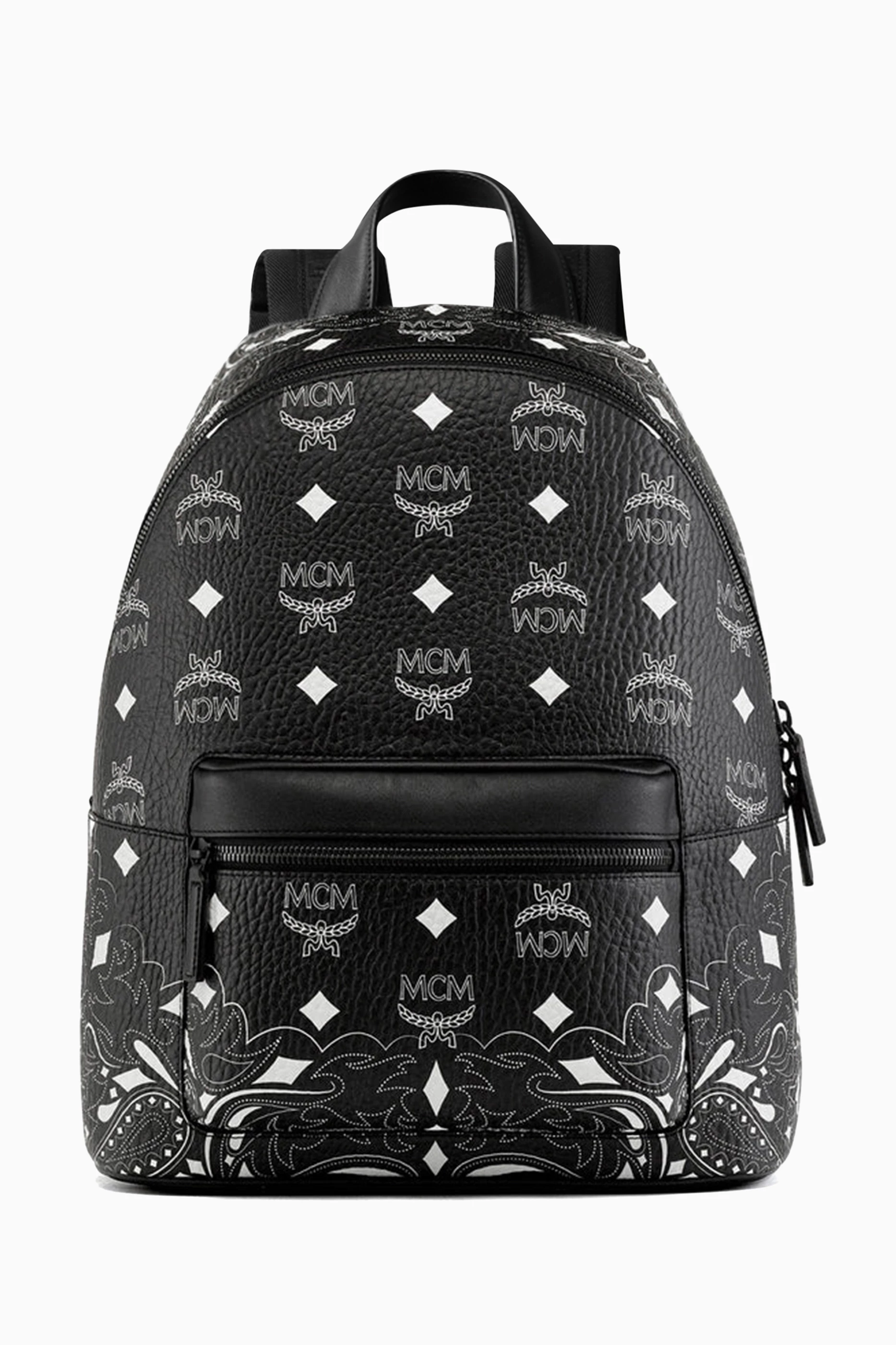 Mcm white mini backpack on sale