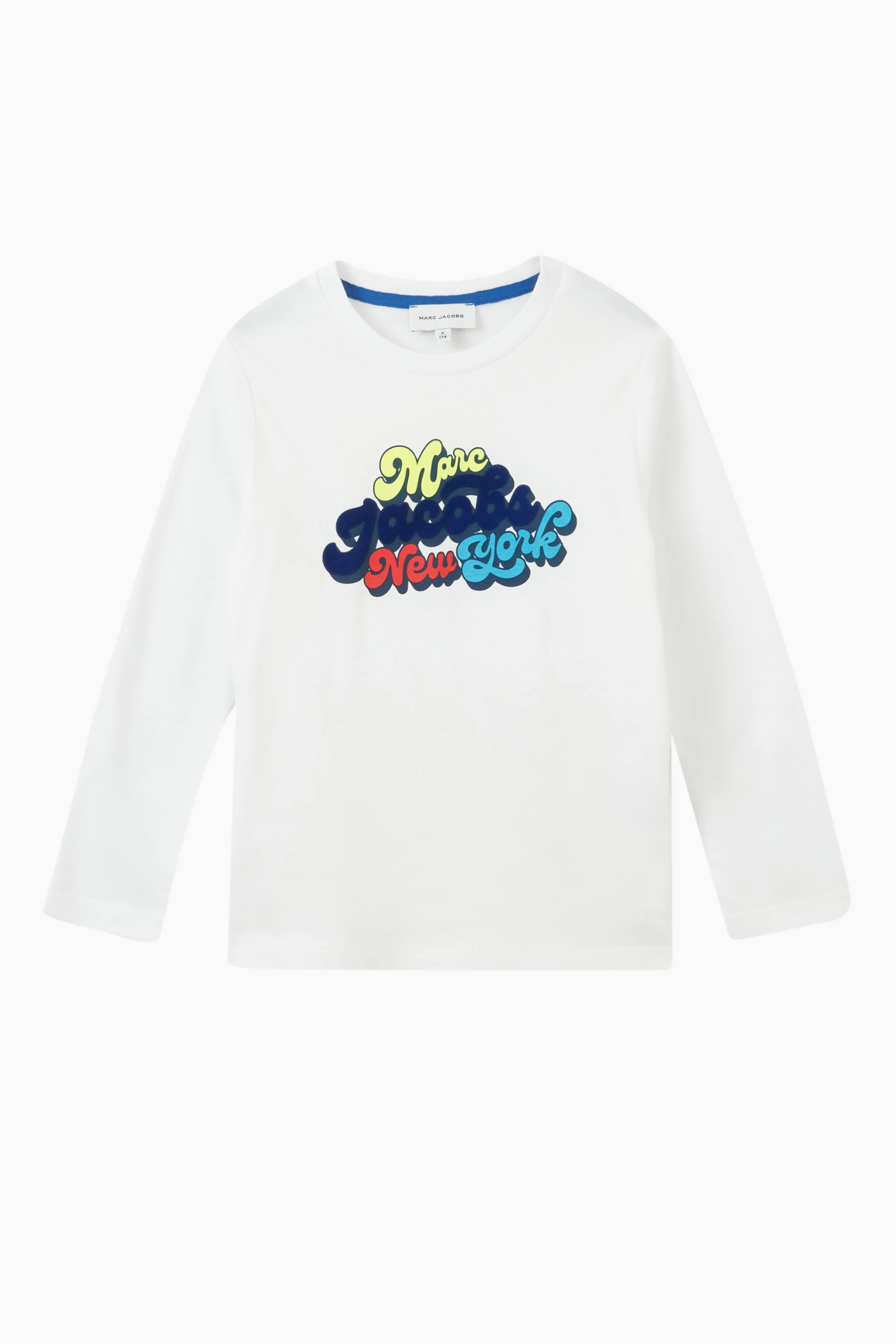 Buy MARC JACOBS White Graphic Logo T shirt in Organic Cotton for