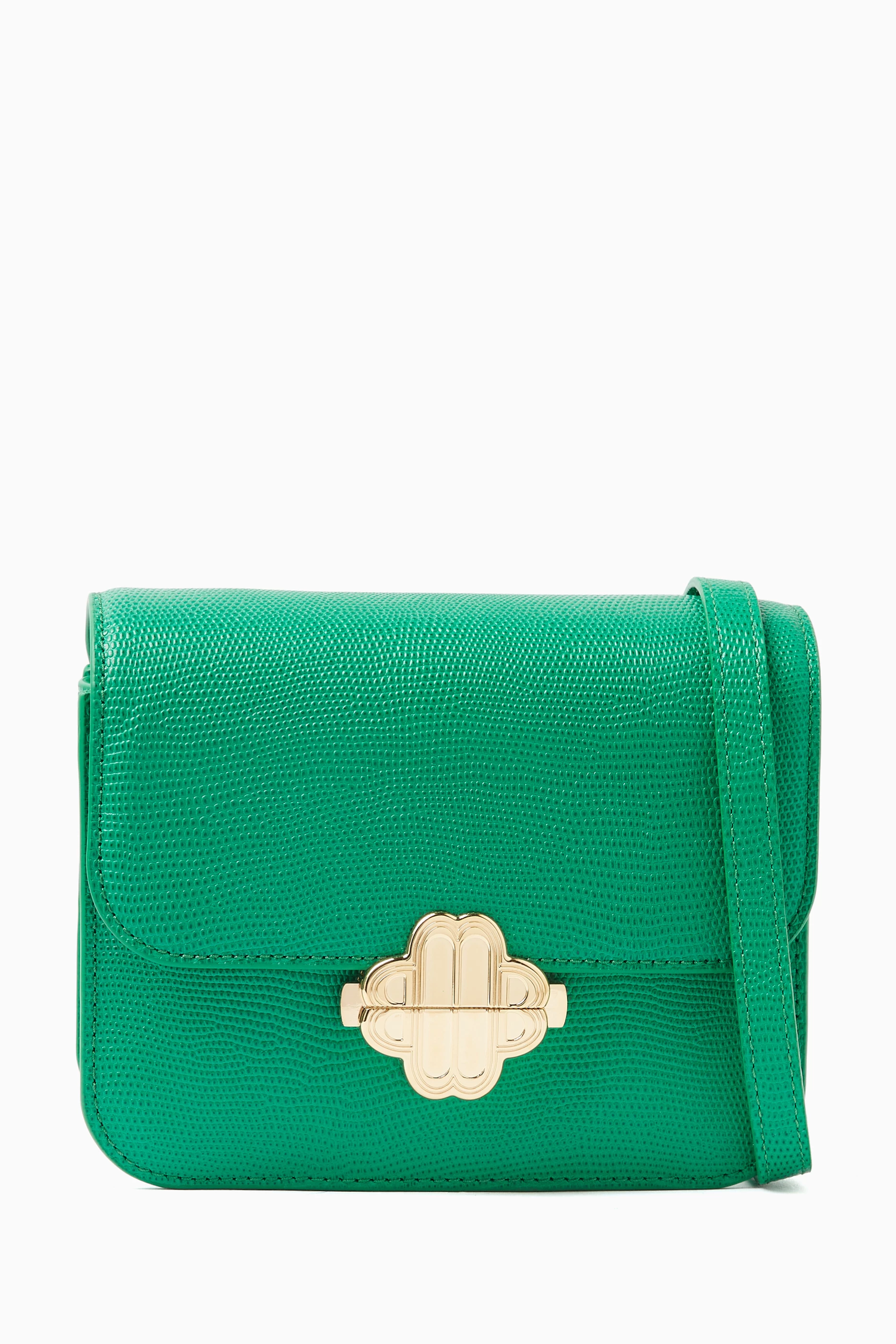 Maje Lizard-effect Leather Clover Bag