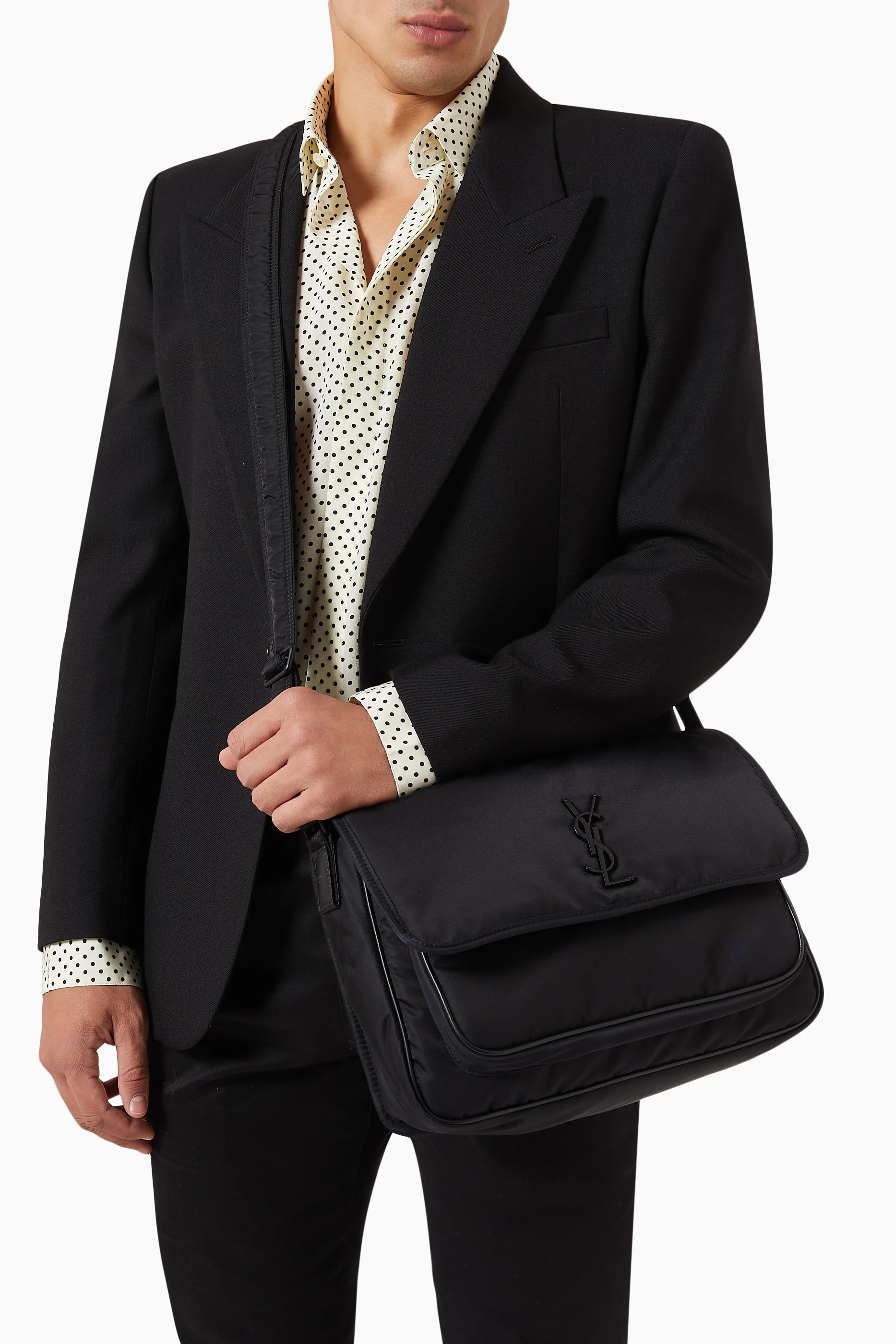 Saint laurent medium niki monogram leather shoulder bag outlet