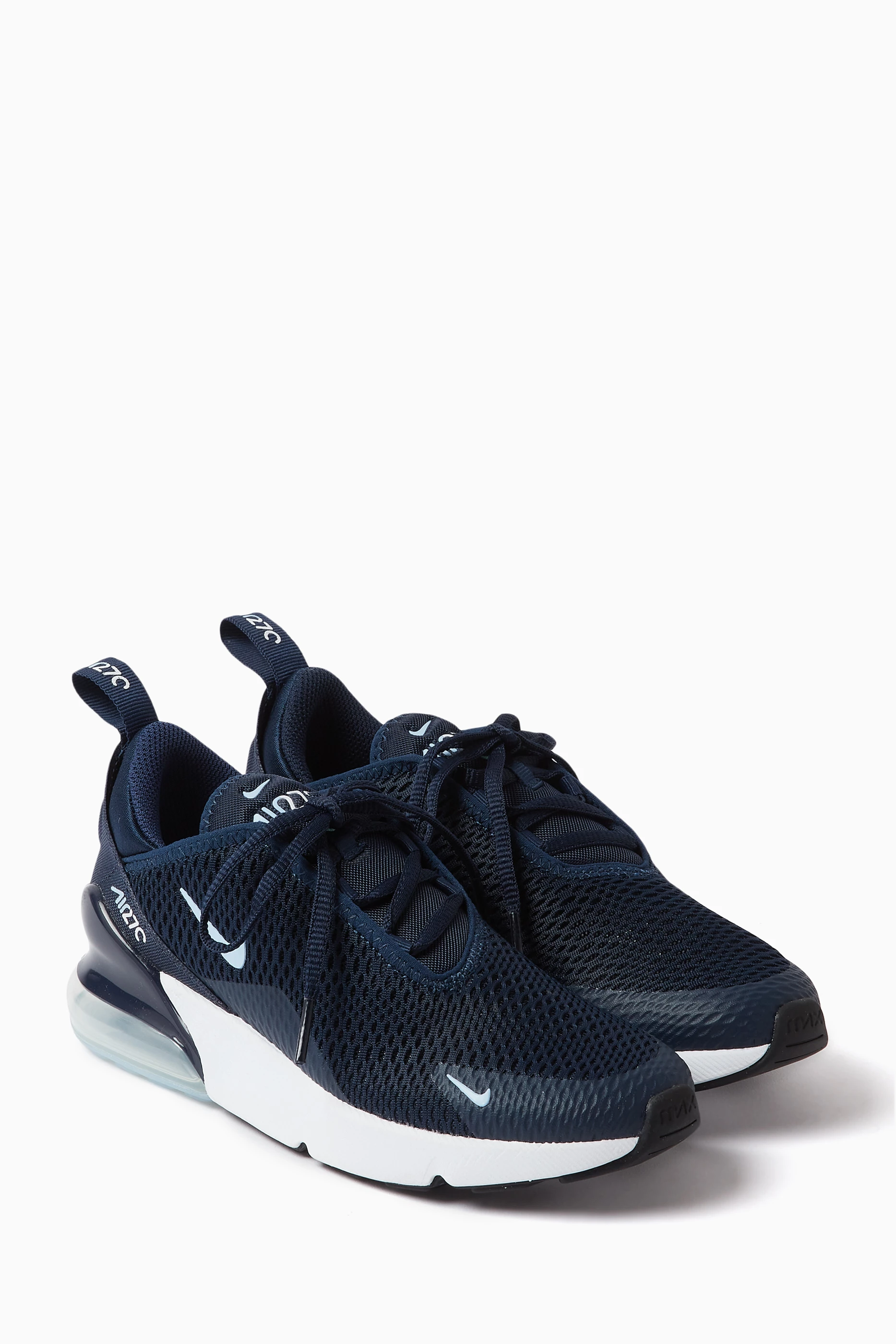 Buy Nike Blue Air Max 270 Sneakers in Woven Fabric for Boys in