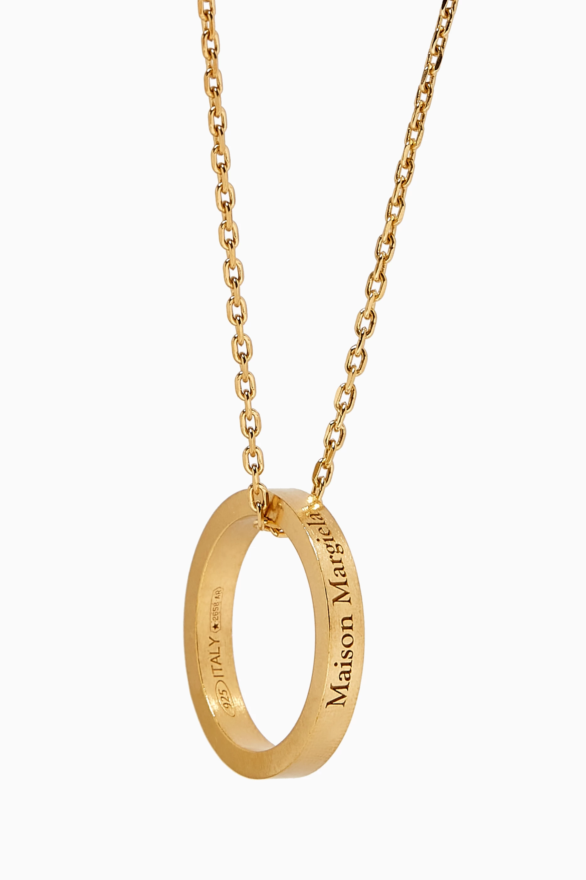 Buy Maison Margiela Yellow Logo Ring Necklace Online for UNISEX 