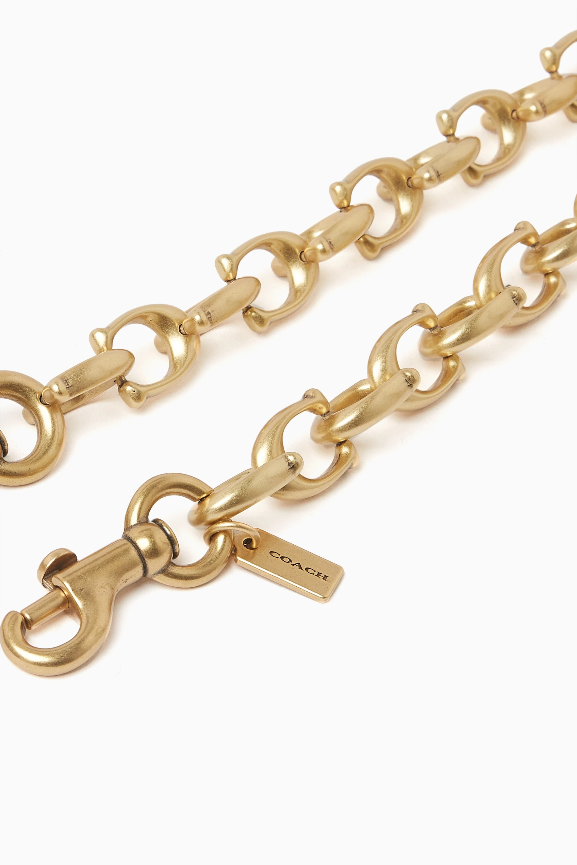 Buy Coach Brown Signature Link Chain Strap in Metal for Women in Saudi |  Ounass