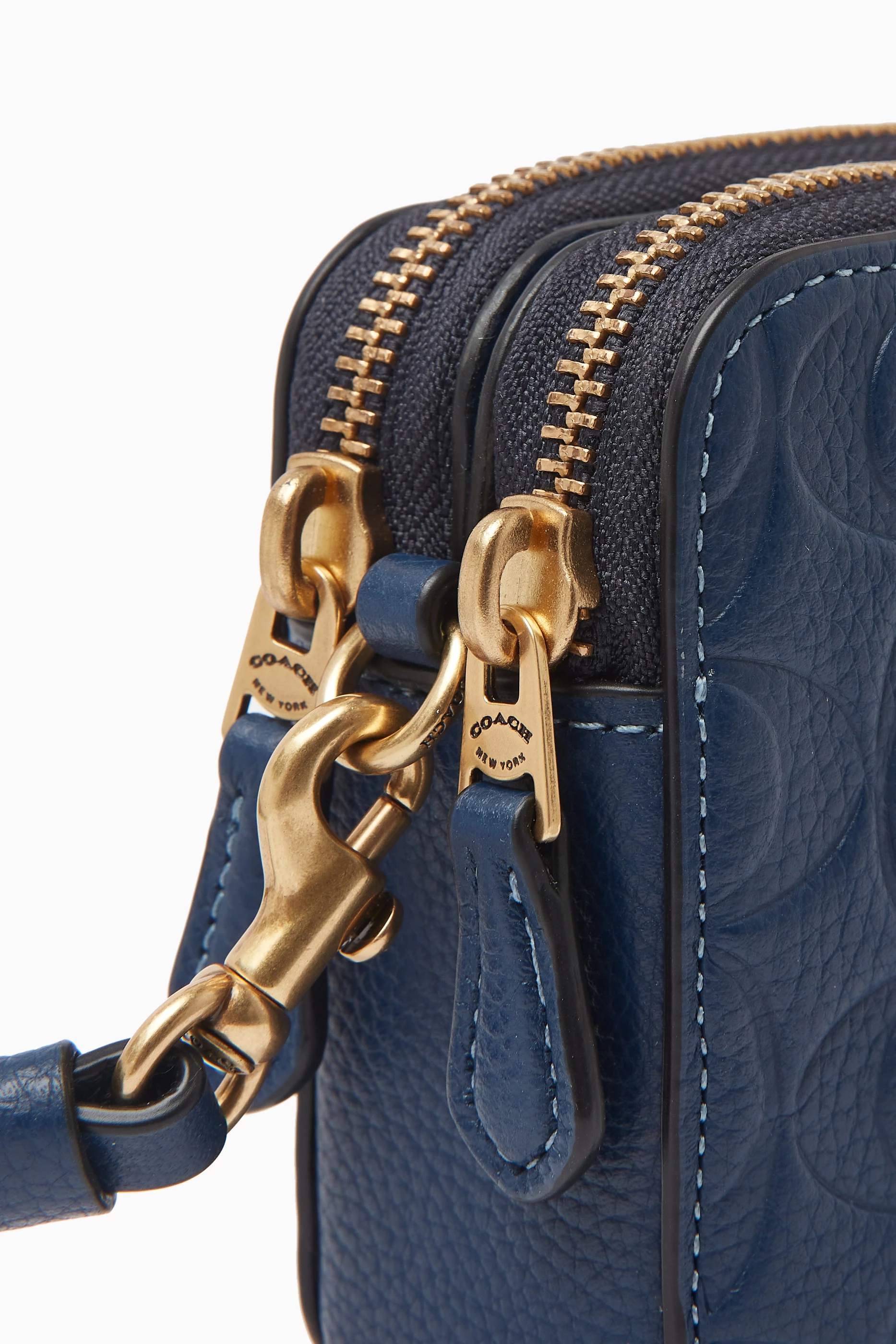 Coach signature sales leather camera bag