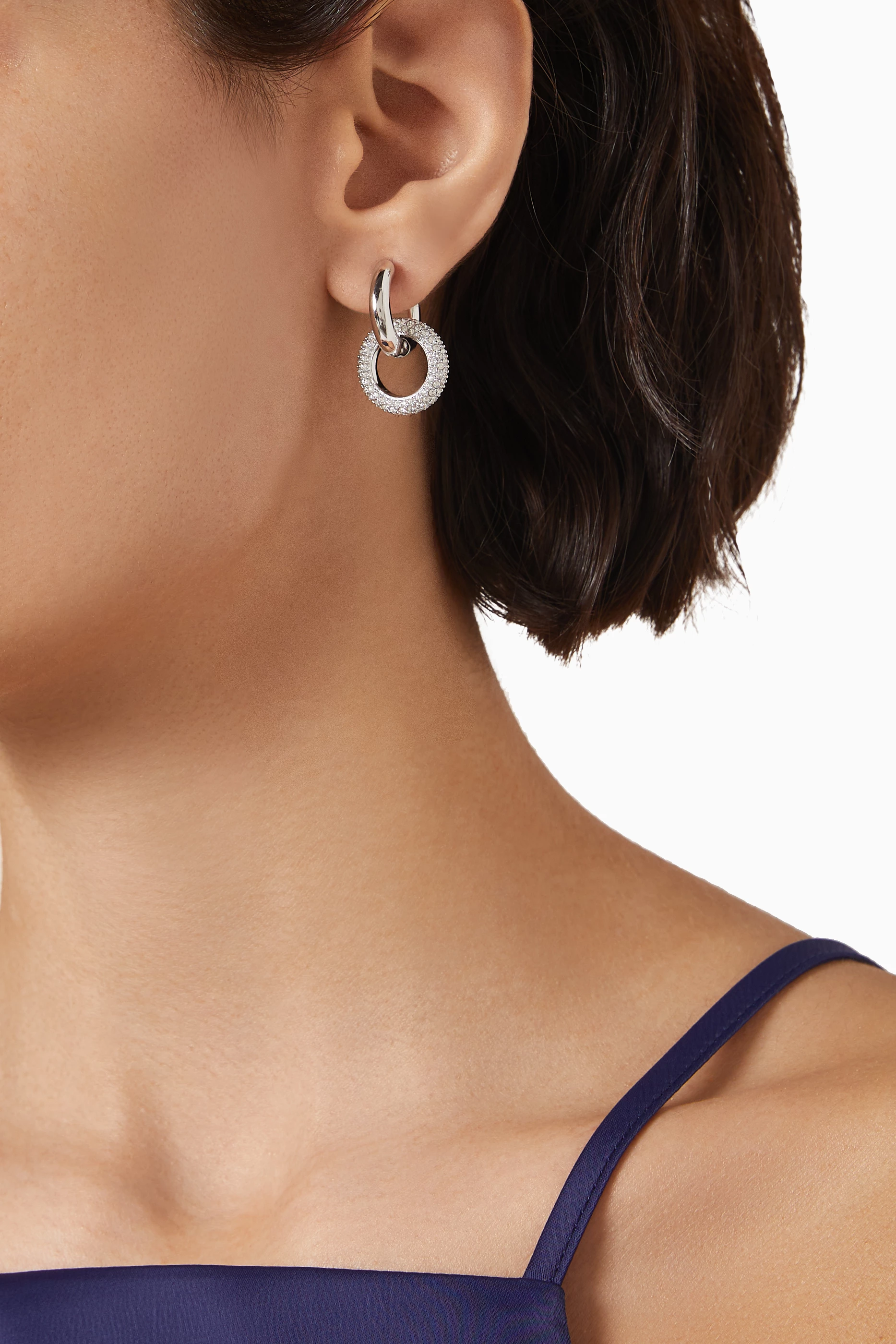 Pandora sparkling double hoop earrings discount