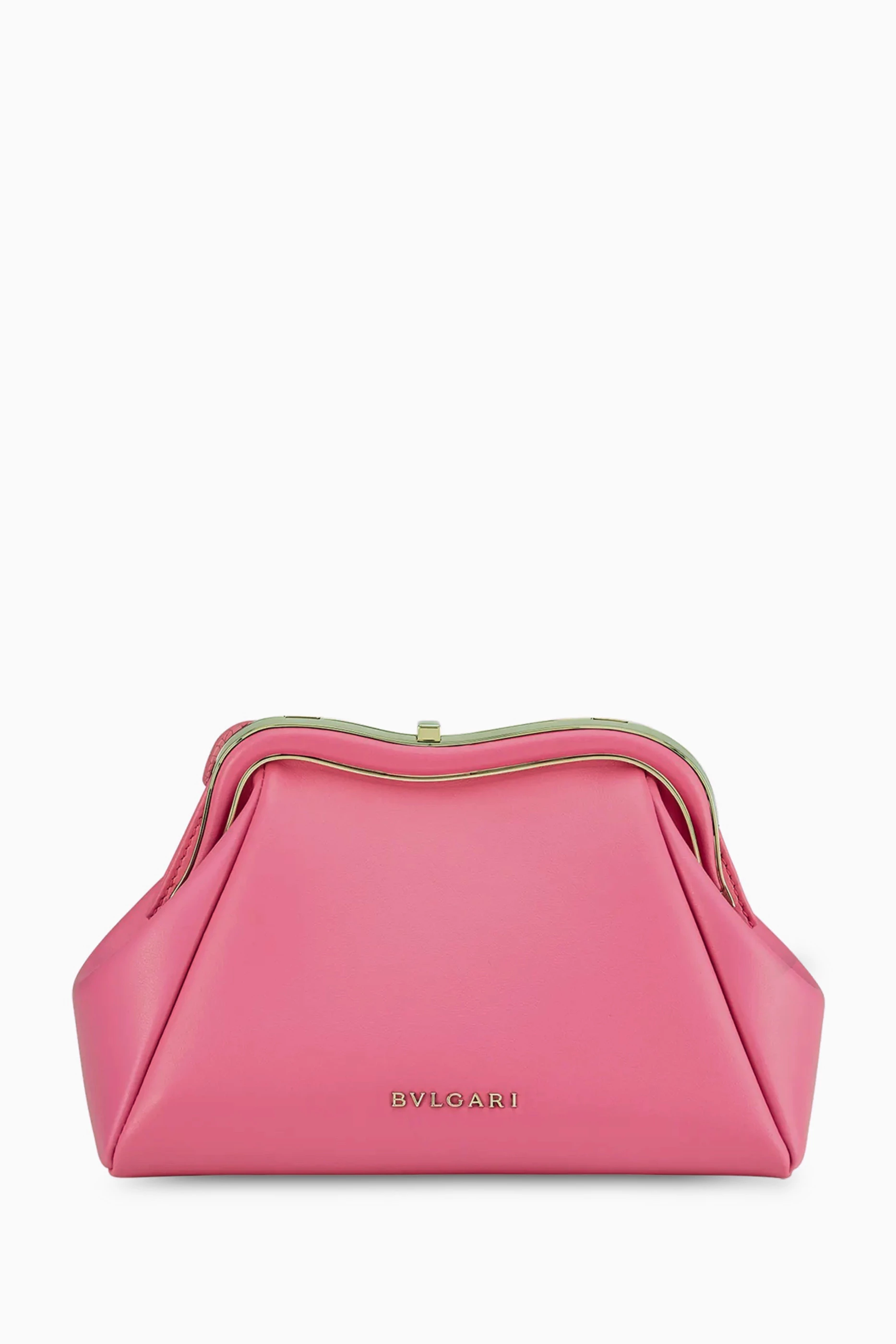 Buy BVLGARI Pink Small Serpentine Pouch in Calfskin Leather for