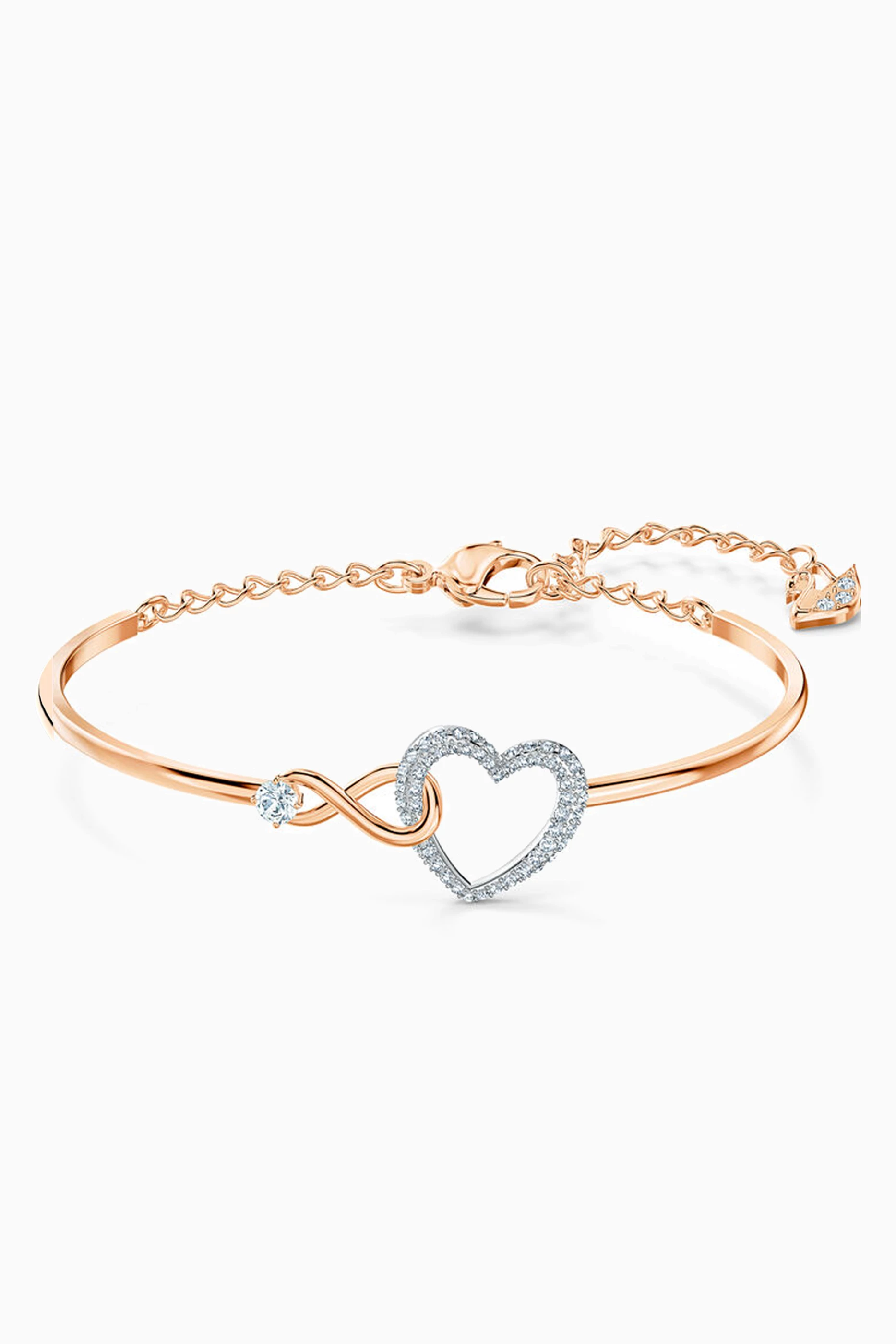 Swarovski rose top gold heart bracelet