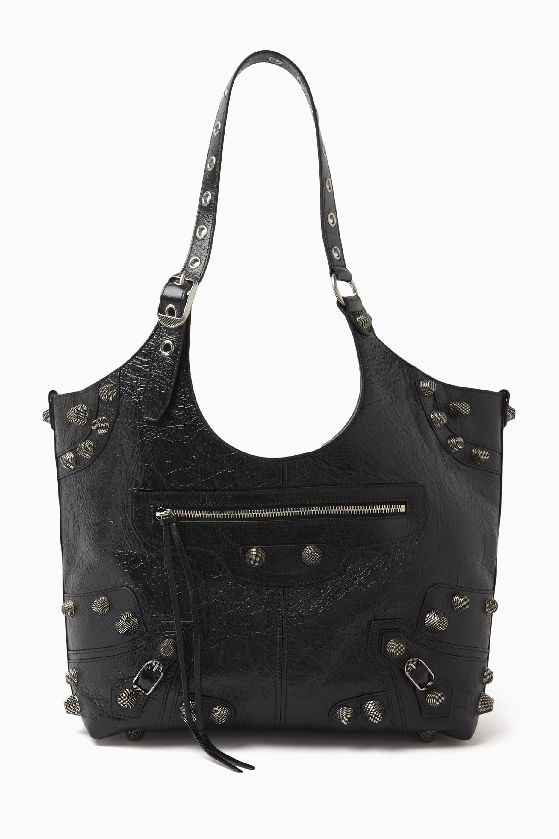 Buy Balenciaga Black Medium Le Cagole Carry all Bag in Arena