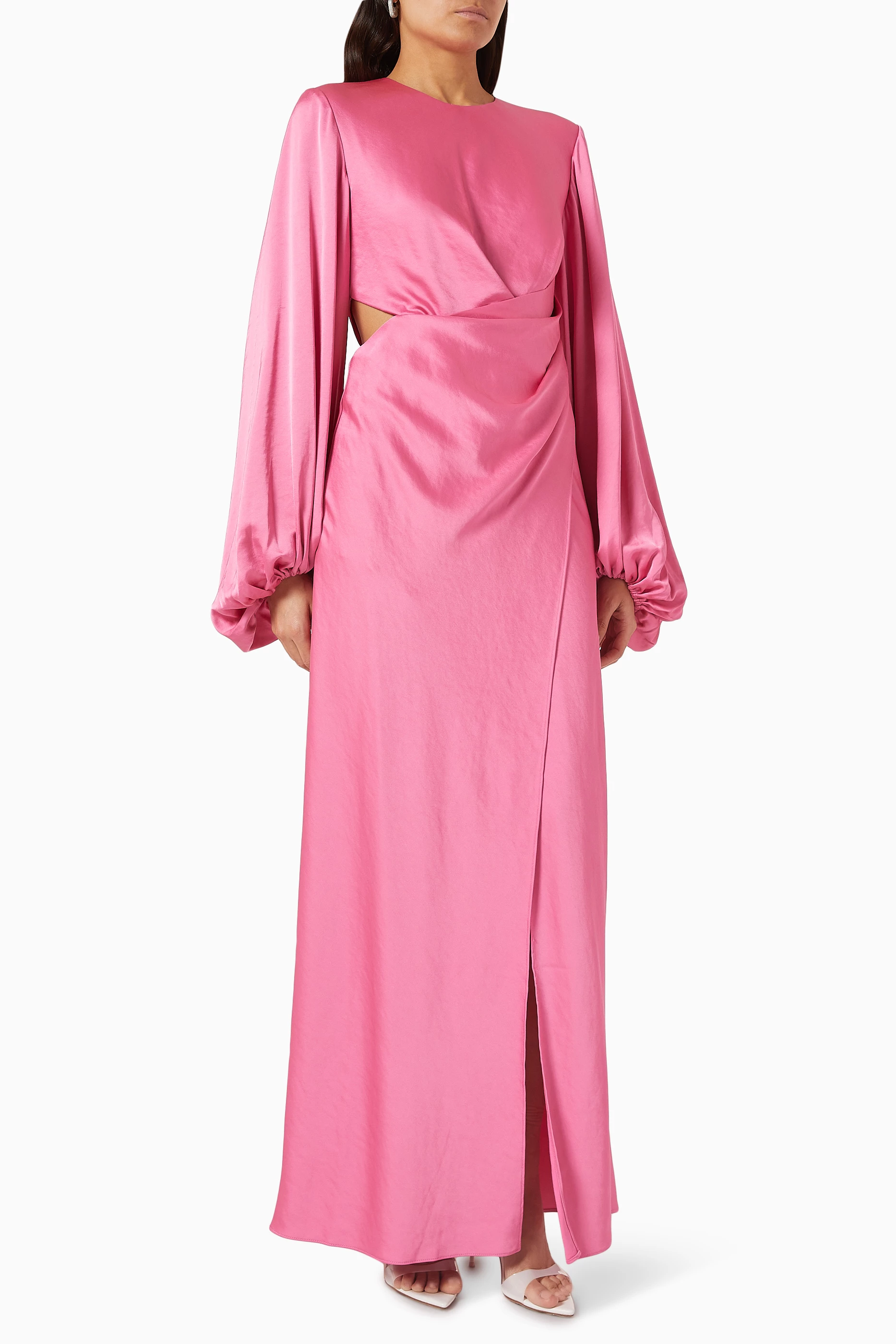 Buy Significant Other Pink Lara Maxi Dress in Satin for Women in