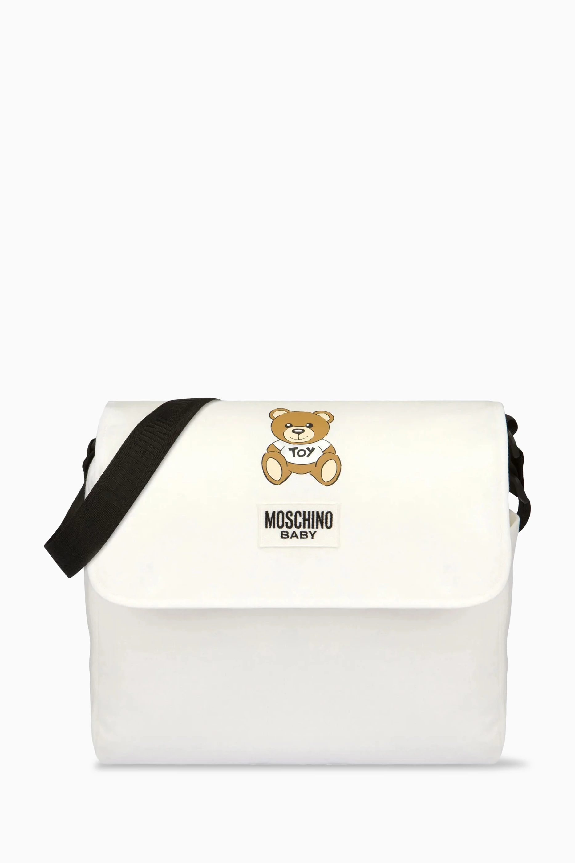 Buy Moschino Neutral Teddy Patch Baby Changing Bag in Cotton for