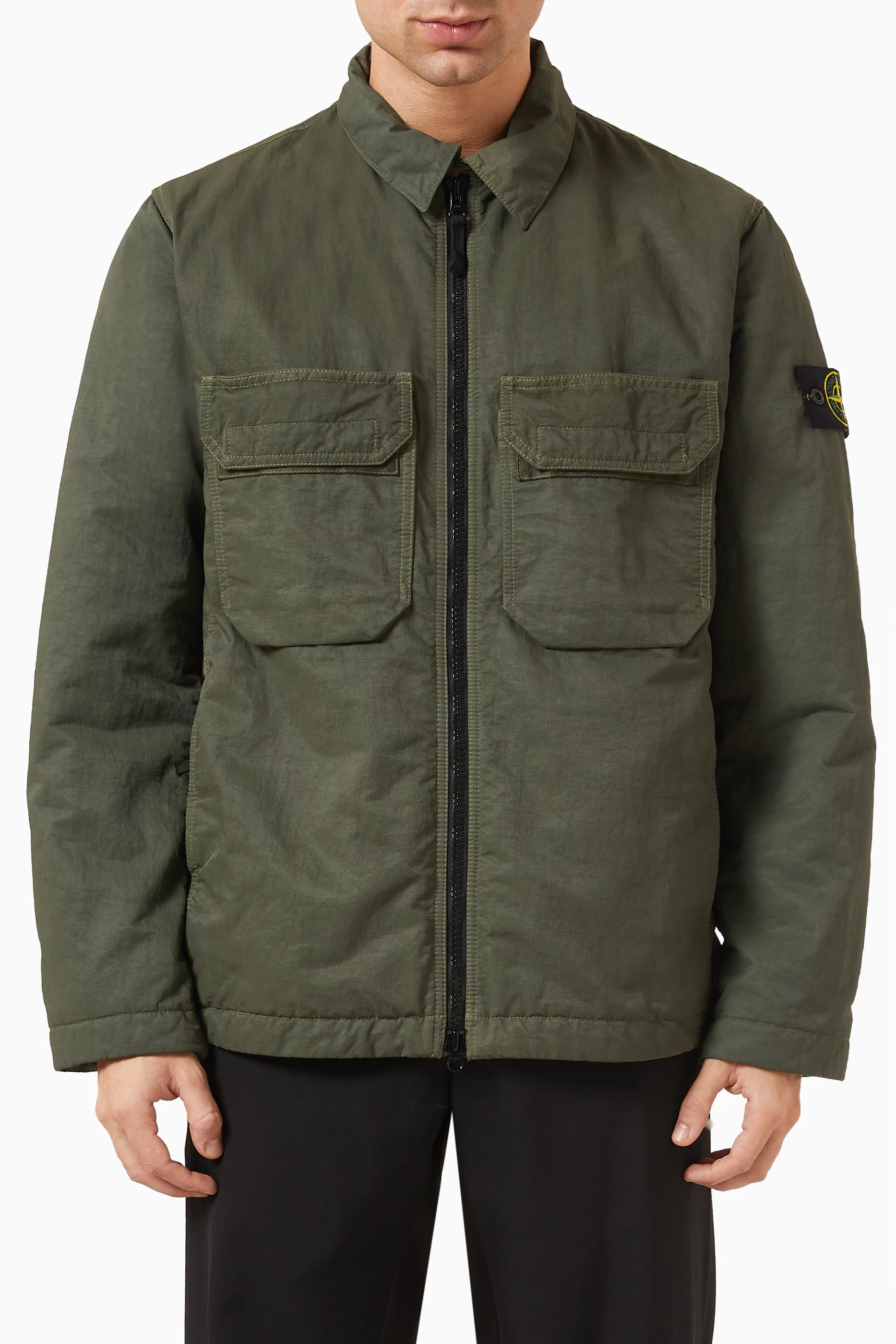 Stone island zipped jacket store
