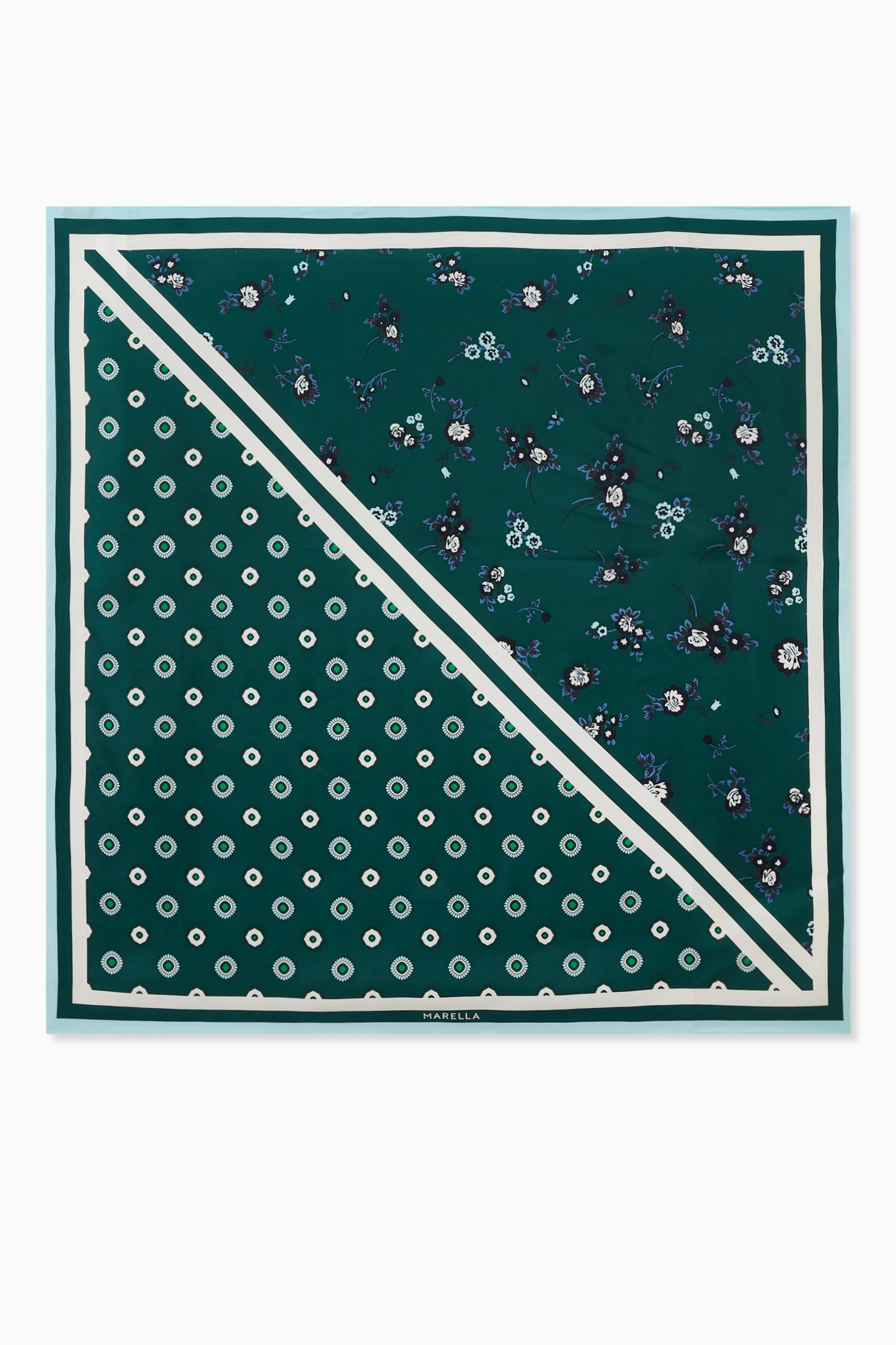 Buy Marella Green Pavone Printed Scarf in Silk for Women in Saudi