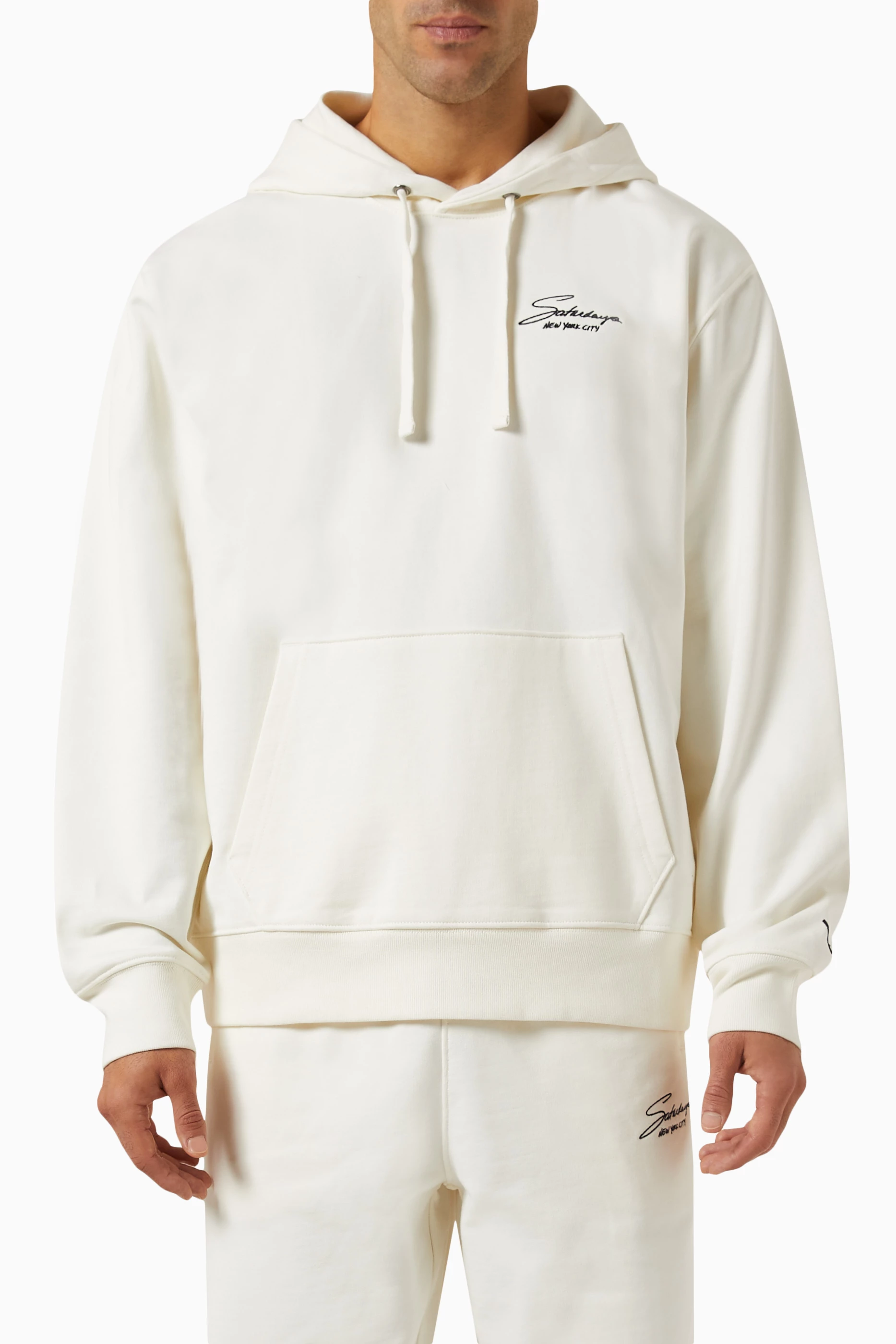Buy Saturdays NYC Neutral Ditch Signature Hoodie in Loopback-terry