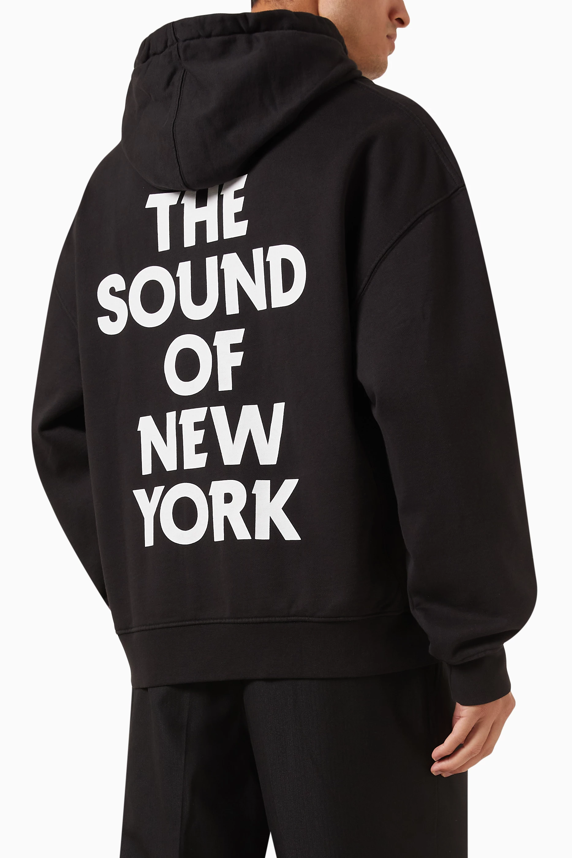 Buy Saturdays NYC Black Warren Sound of NY Relaxed Hoodie in