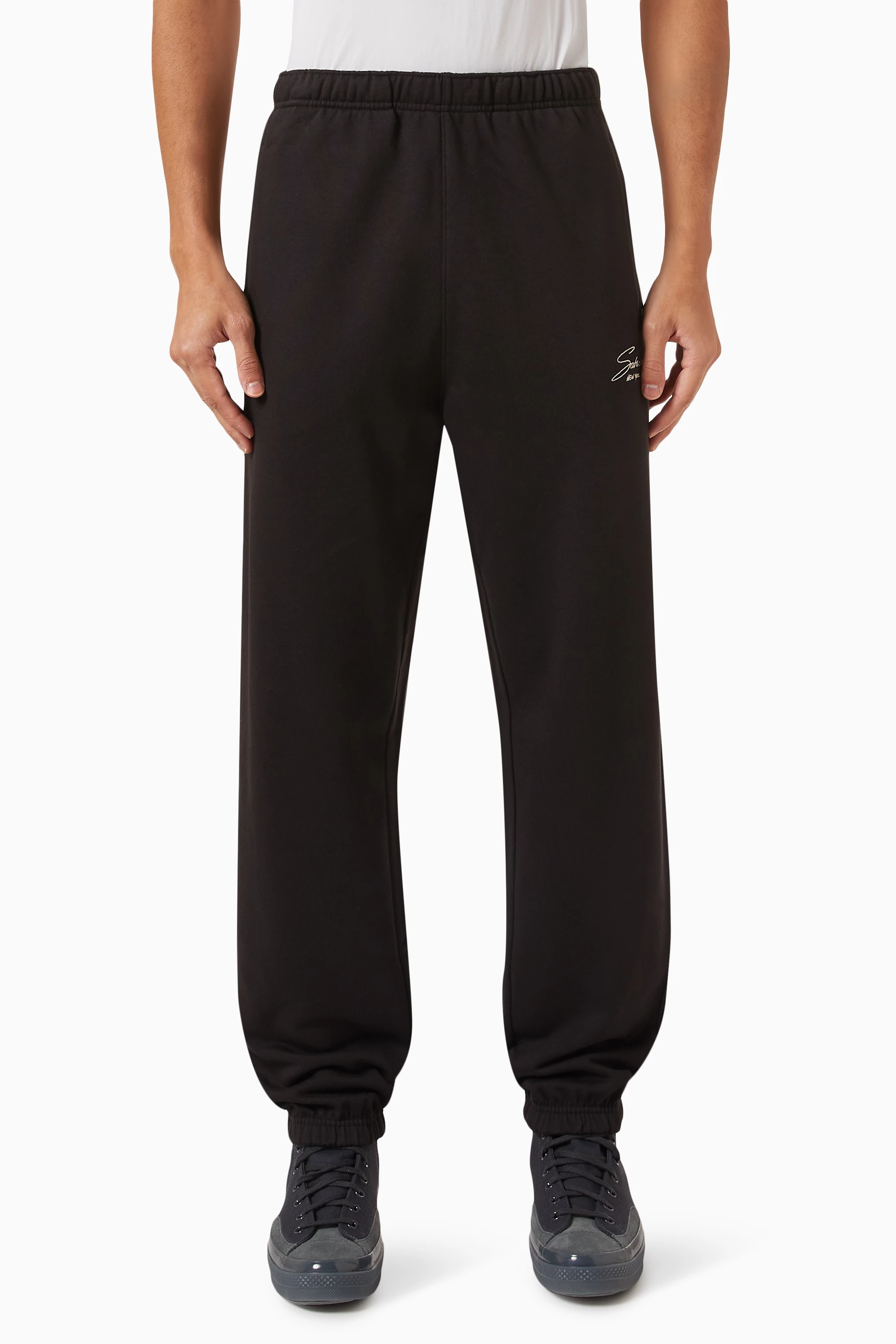 Buy Saturdays NYC Black Abrams Signature Sweatpants in Loopback