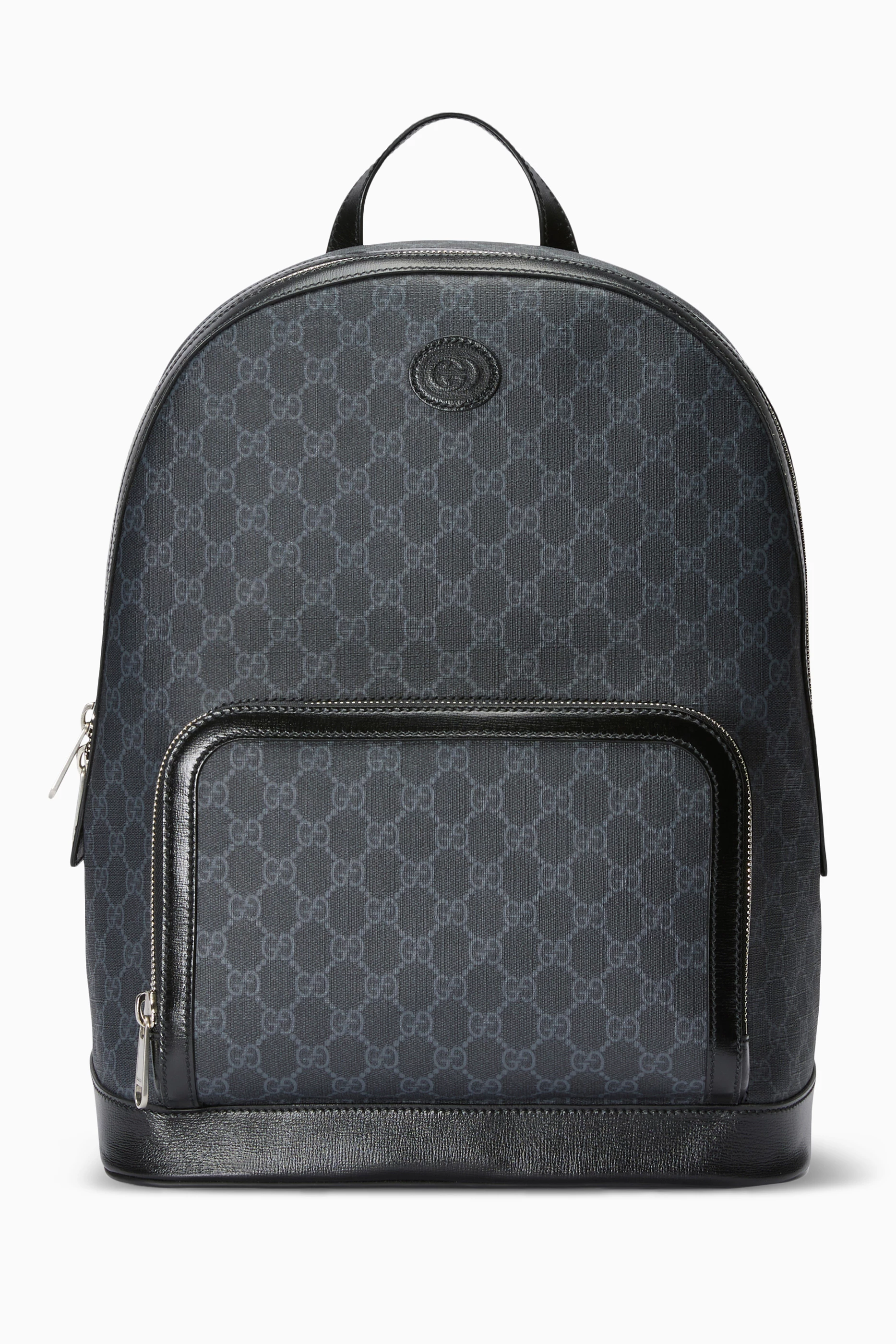 Buy Gucci Black Interlocking G Backpack in GG Supreme Canvas for