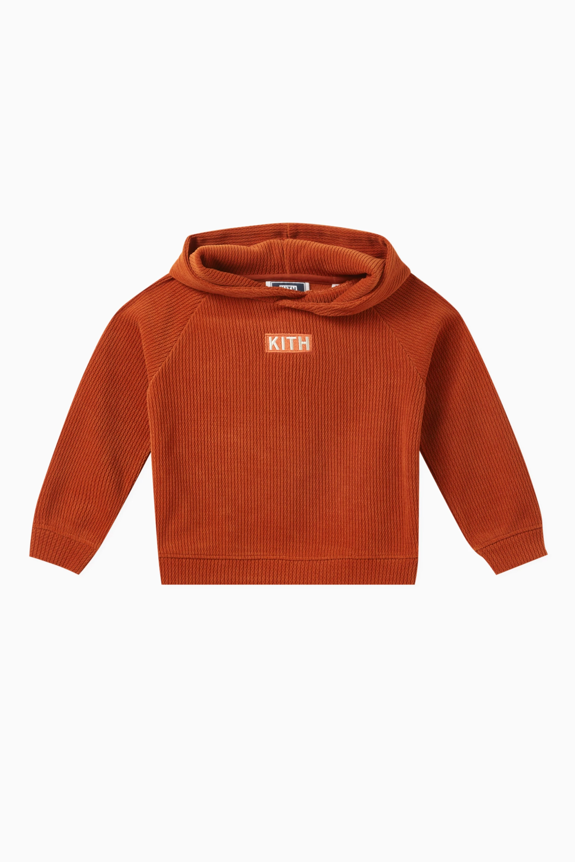 Buy Kith Brown Novelty Textured Hoodie in Rib knit for Boys in