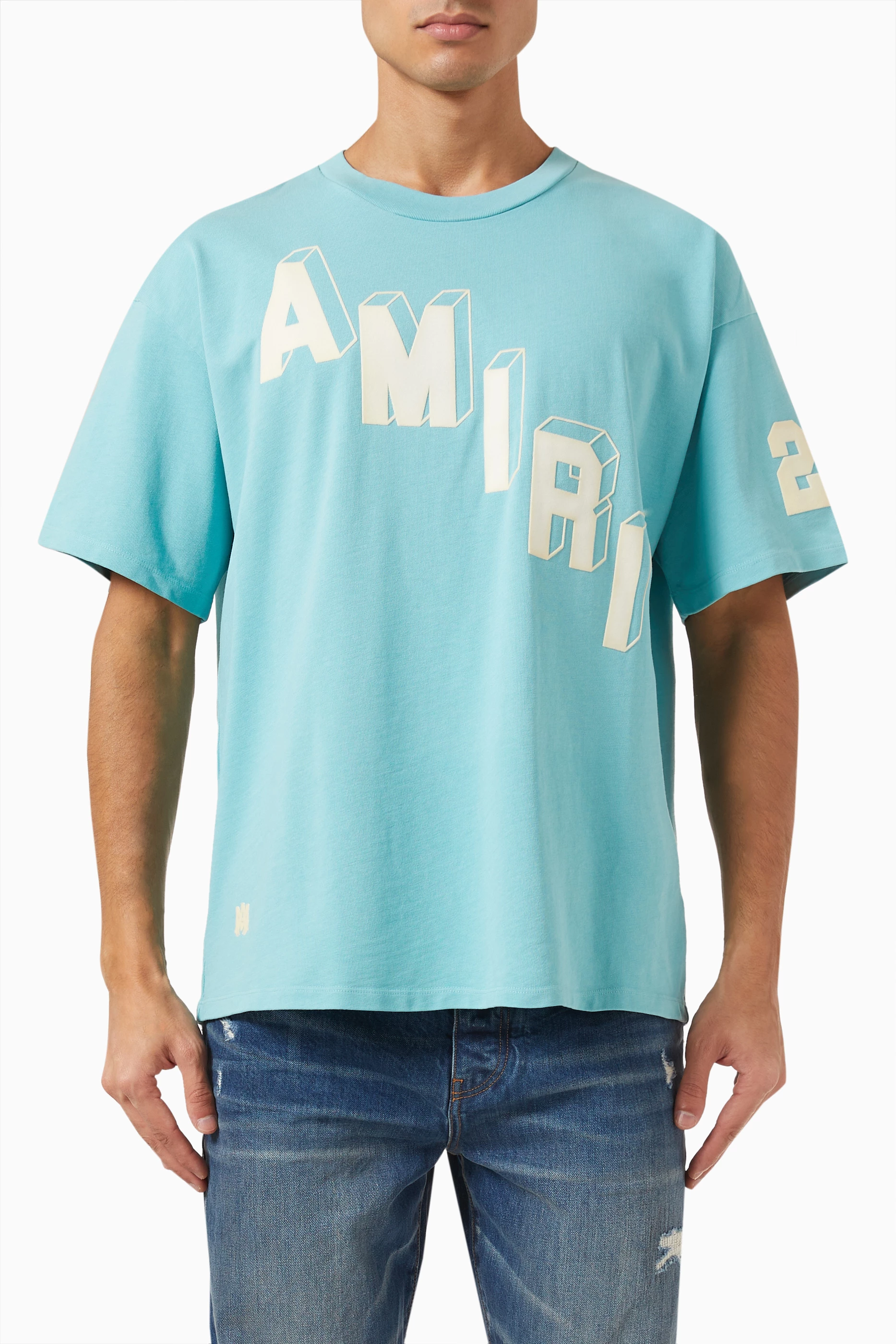 Amiri Men's Flocked Hockey Skater T-Shirt