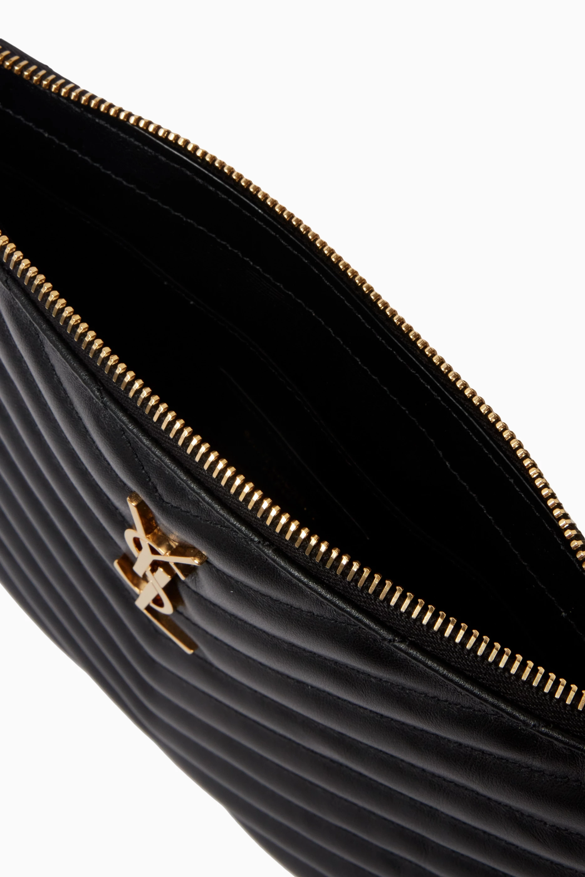 Buy SAINT LAURENT Black Cassandre Matelass A5 Pouch in Quilted