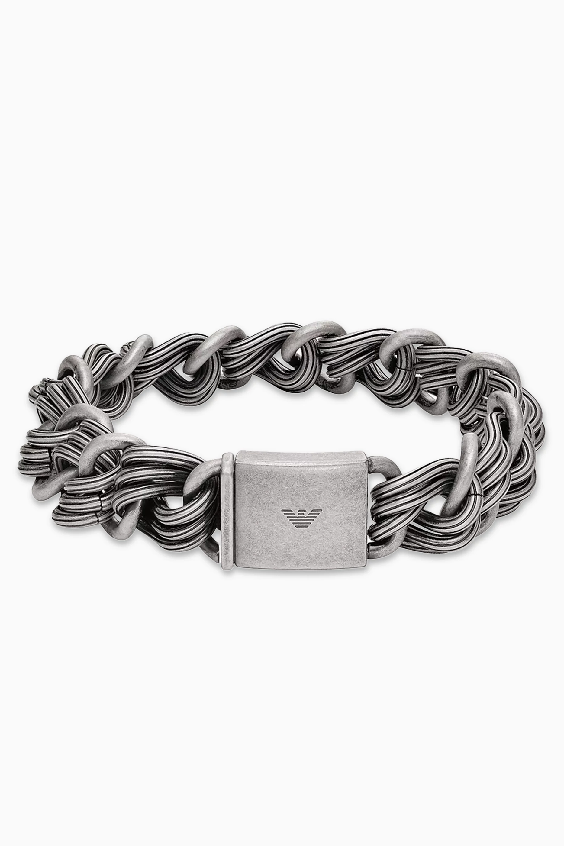 Buy Emporio Armani Silver Iconic Trend Bracelet in Stainless Steel ...