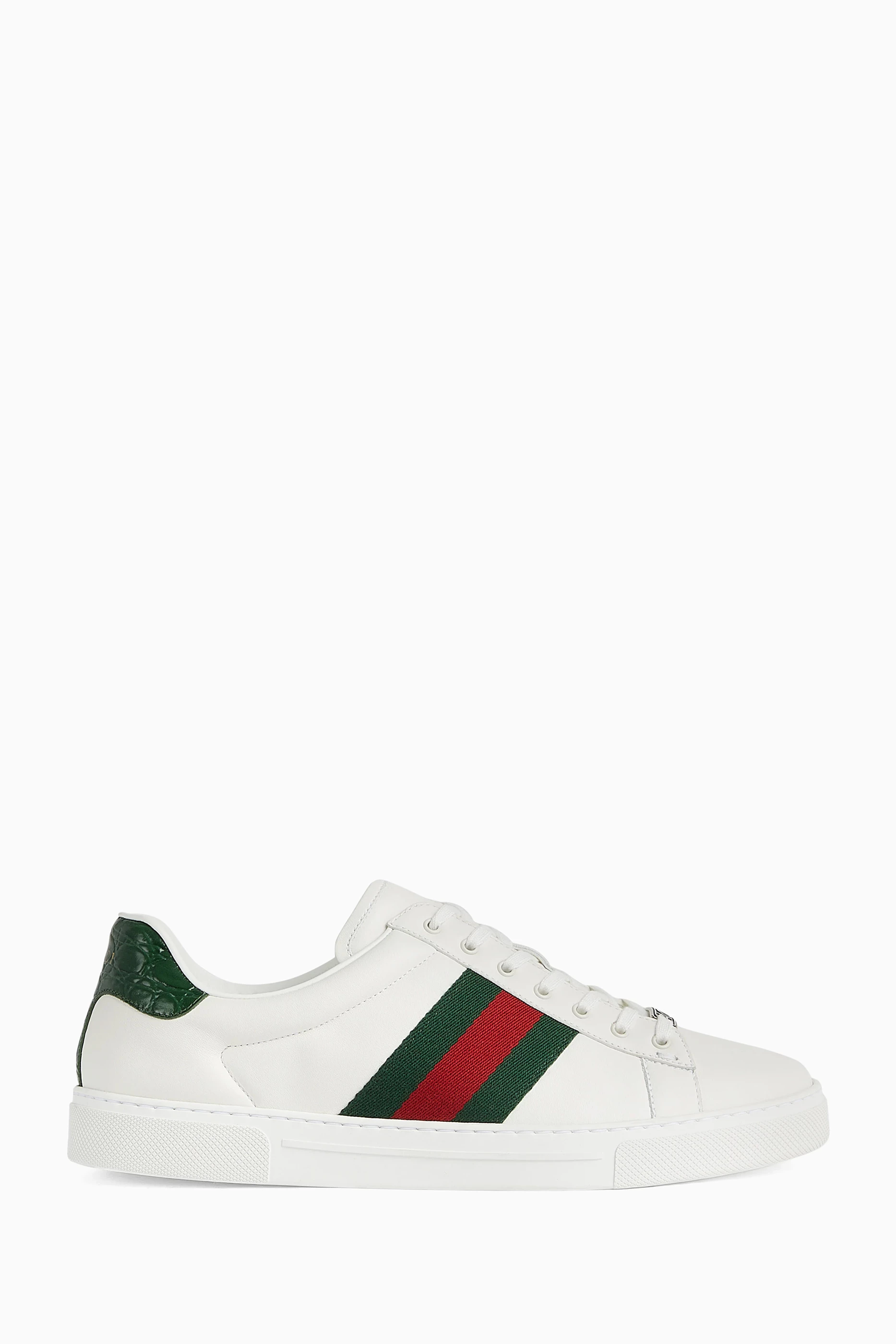 Buy Gucci White Ace Sneakers in Leather for Men in Saudi Ounass