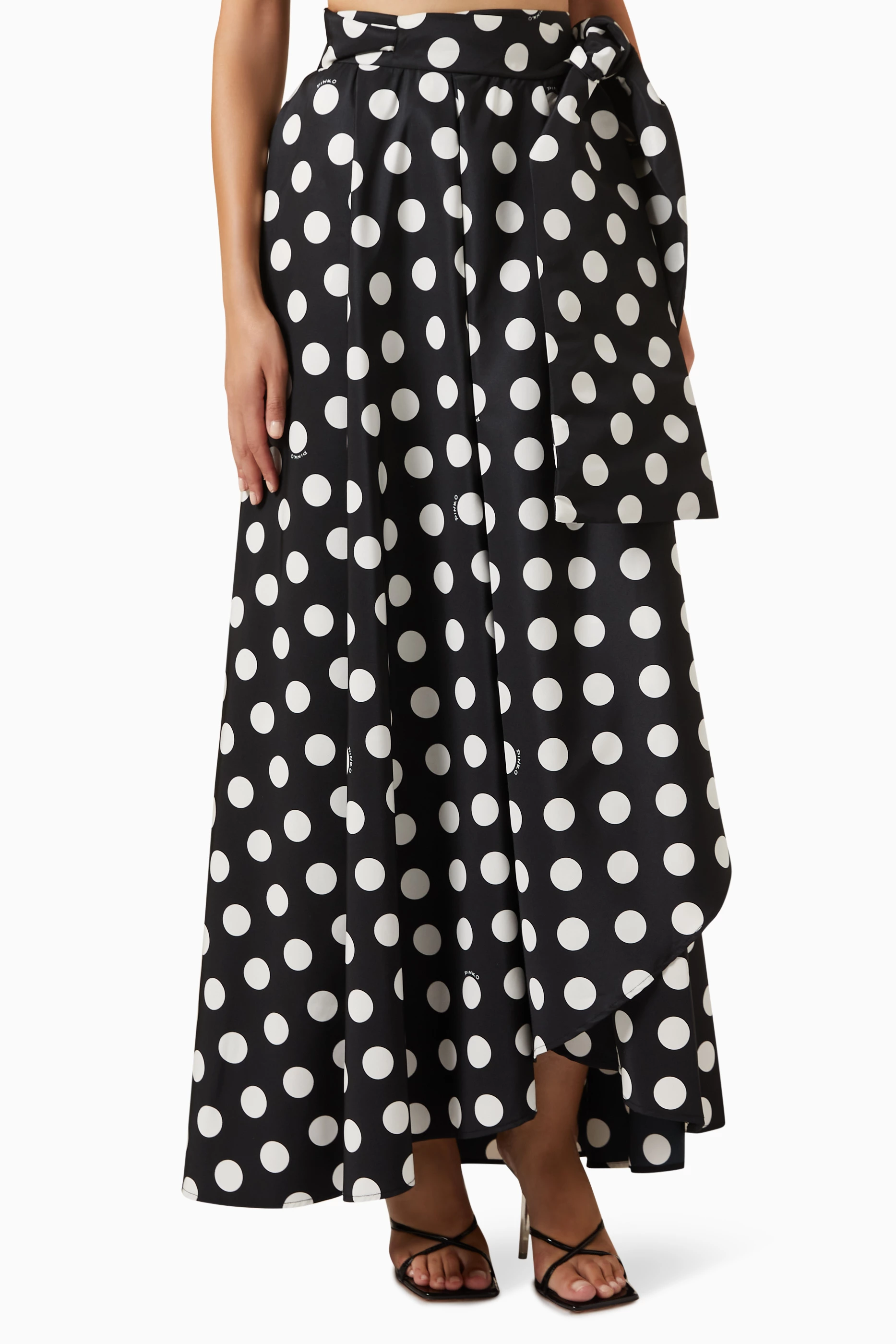 Polka dot flowy skirt hot sale