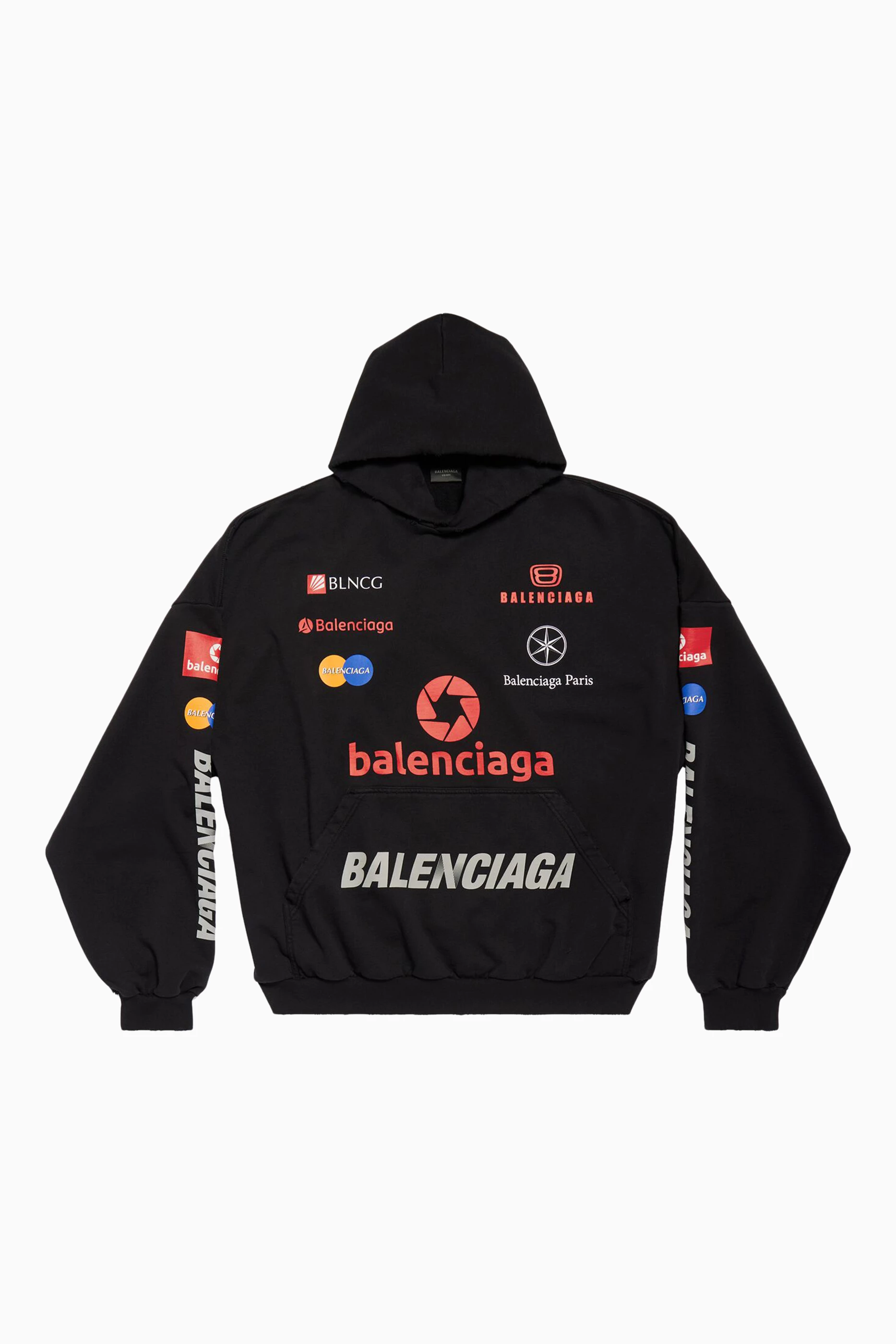 Black and red deals balenciaga hoodie