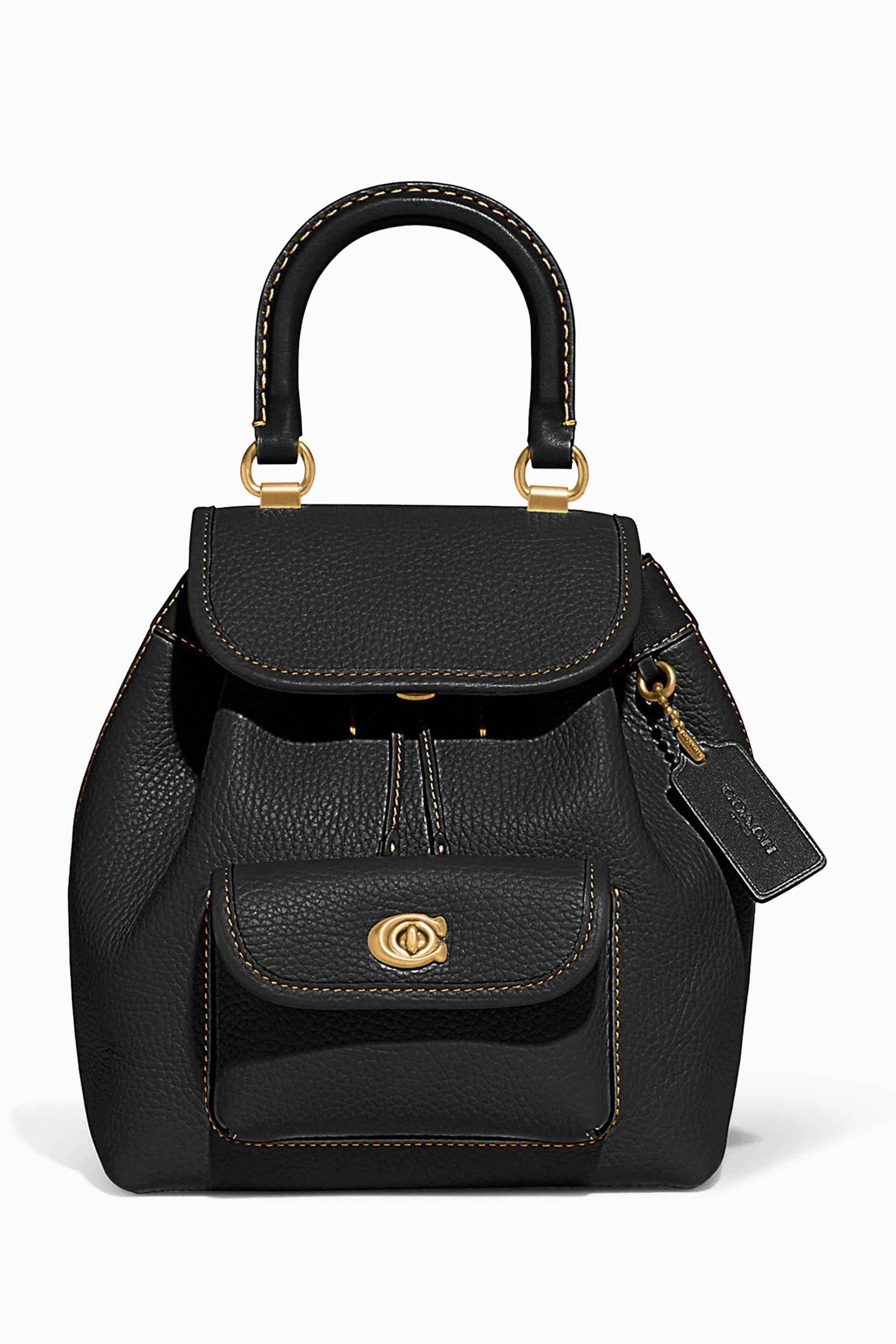 Coach black mini backpack top