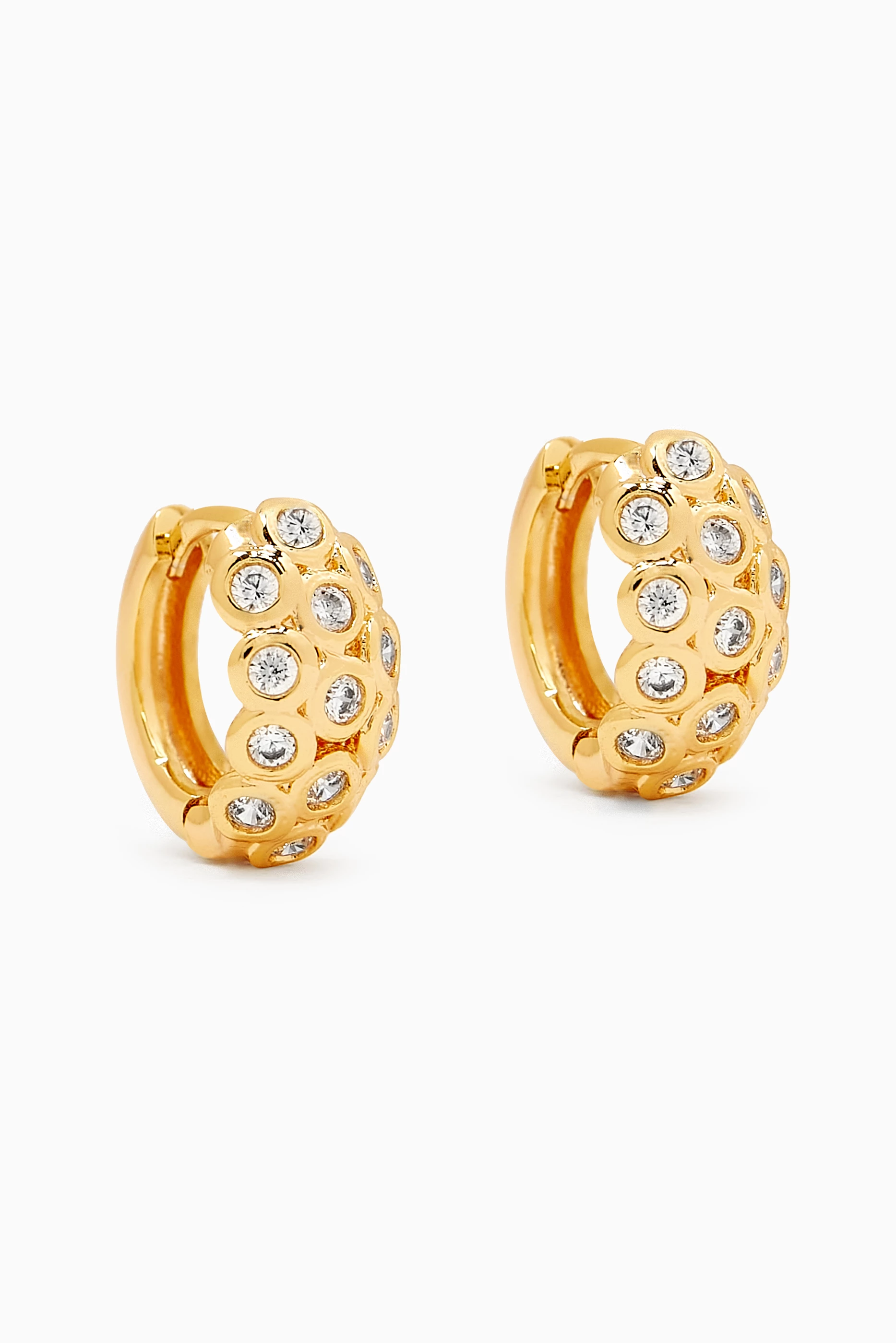 Gold hoop earrings store with colored stones
