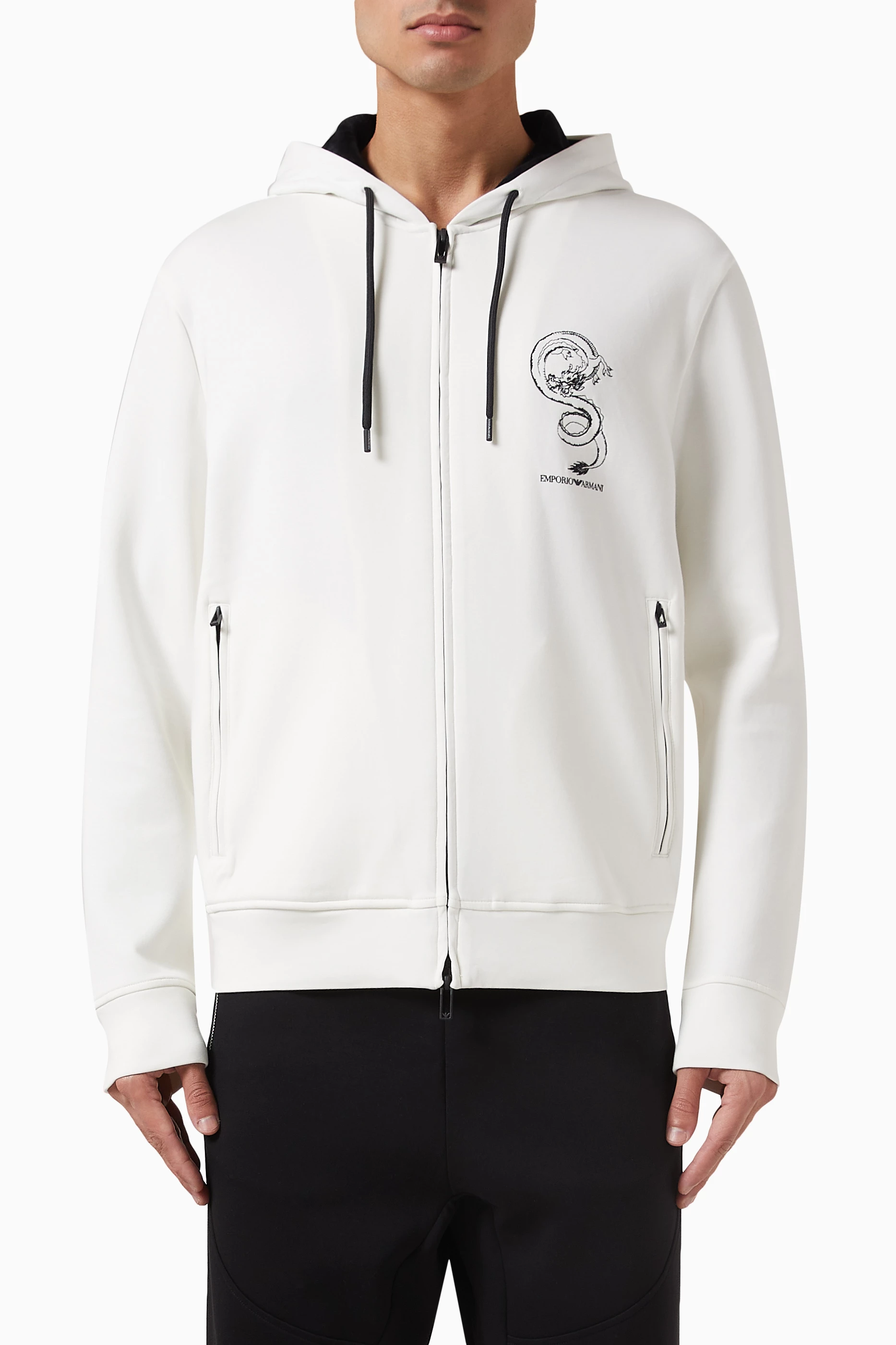 Armani zip up best sale hoodie