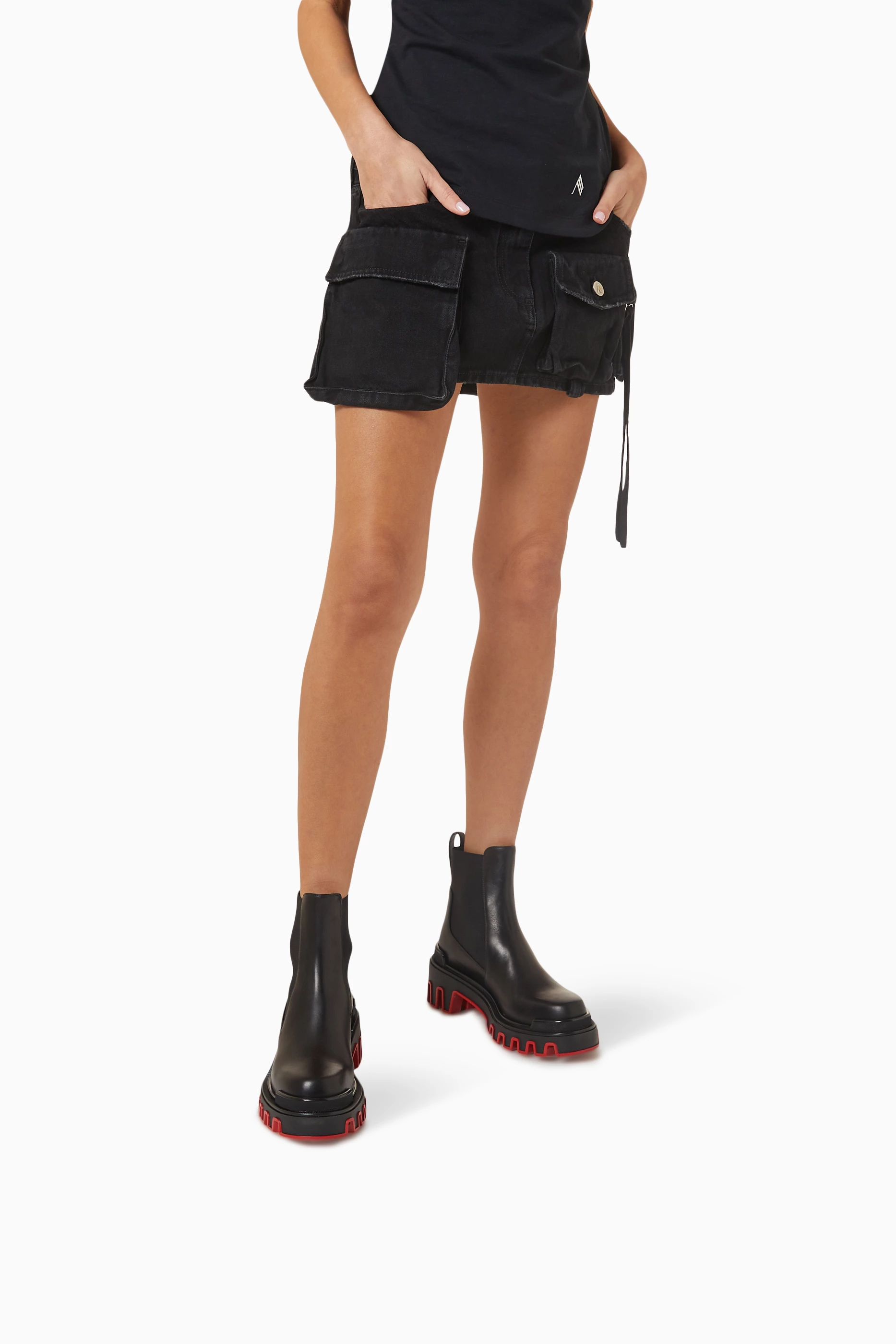 Buy Christian Louboutin Black Marchacroche Dune Ankle Boots in