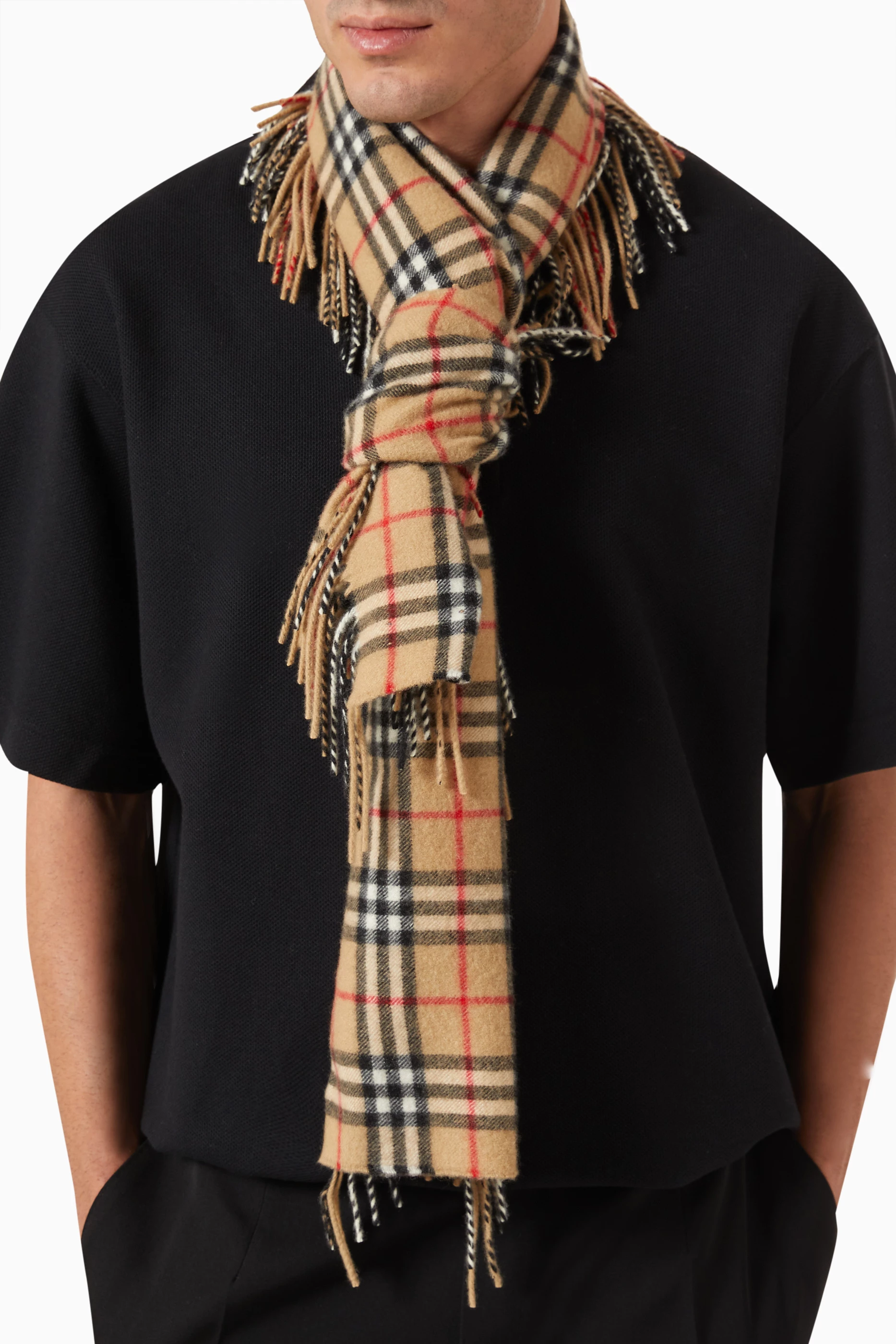 The mini classic vintage check hot sale cashmere scarf