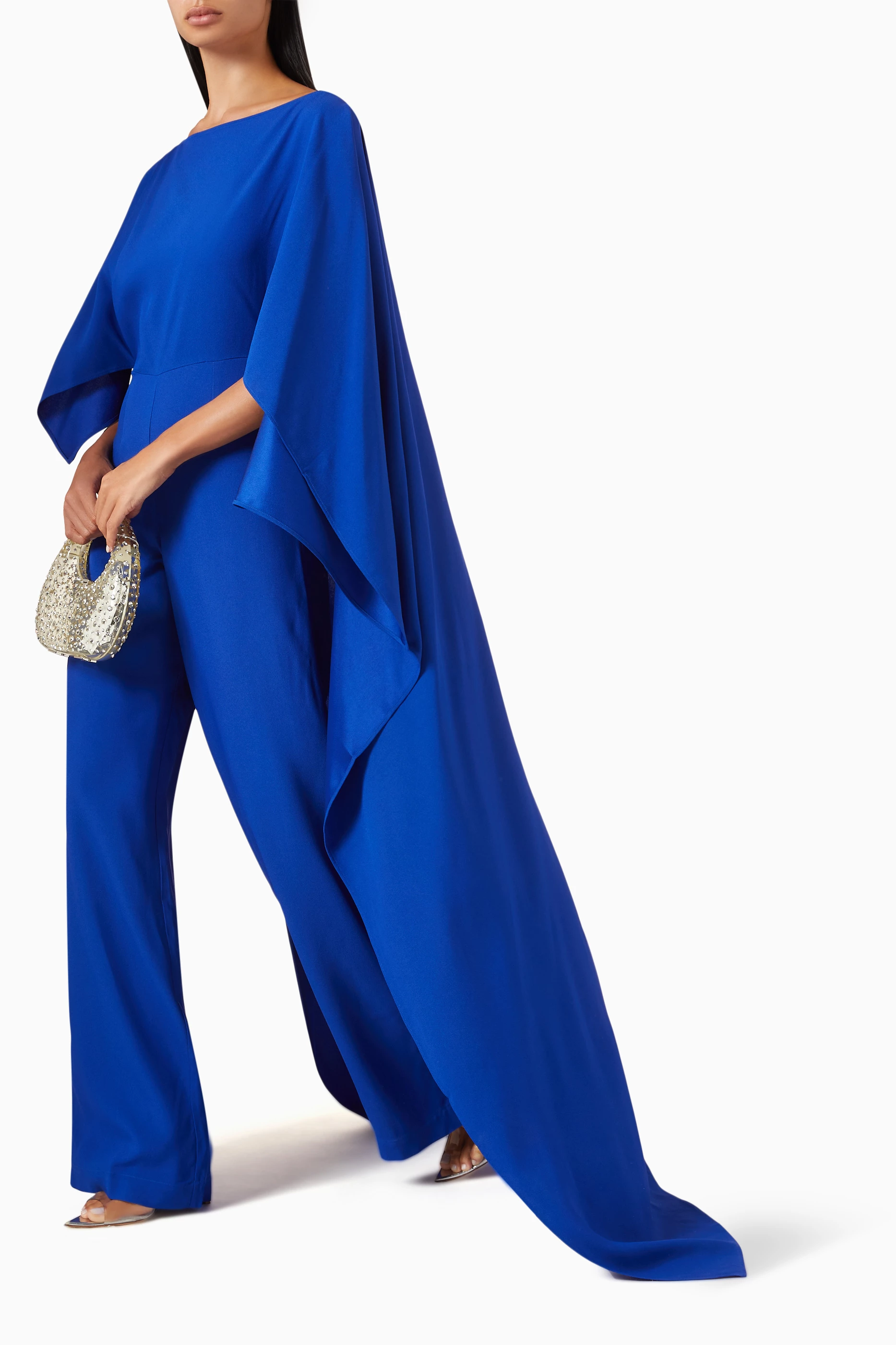 Royal blue sales jumpsuit with cape