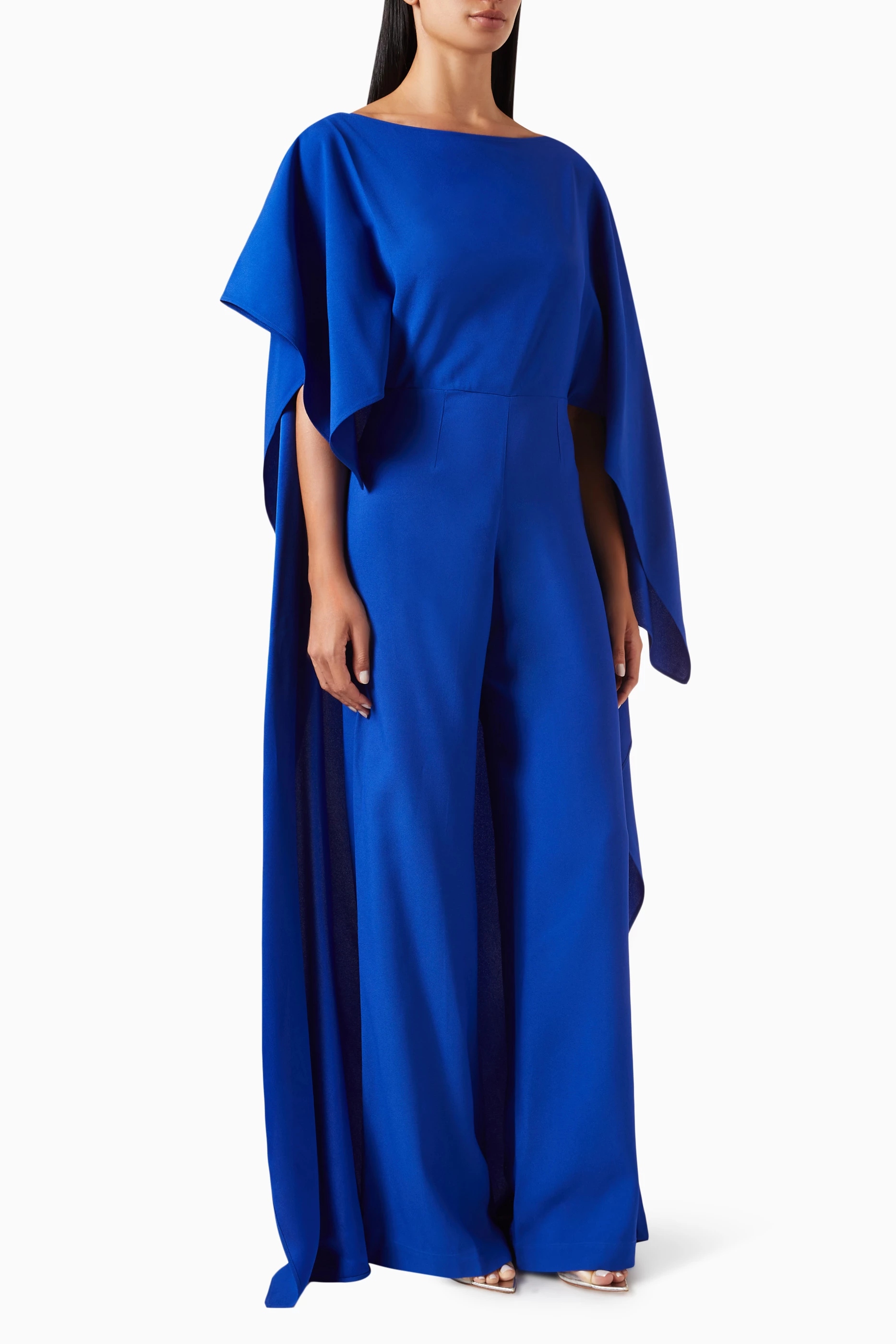 Buy Taller Marmo Blue Jerry Cape style Jumpsuit for Women in Saudi