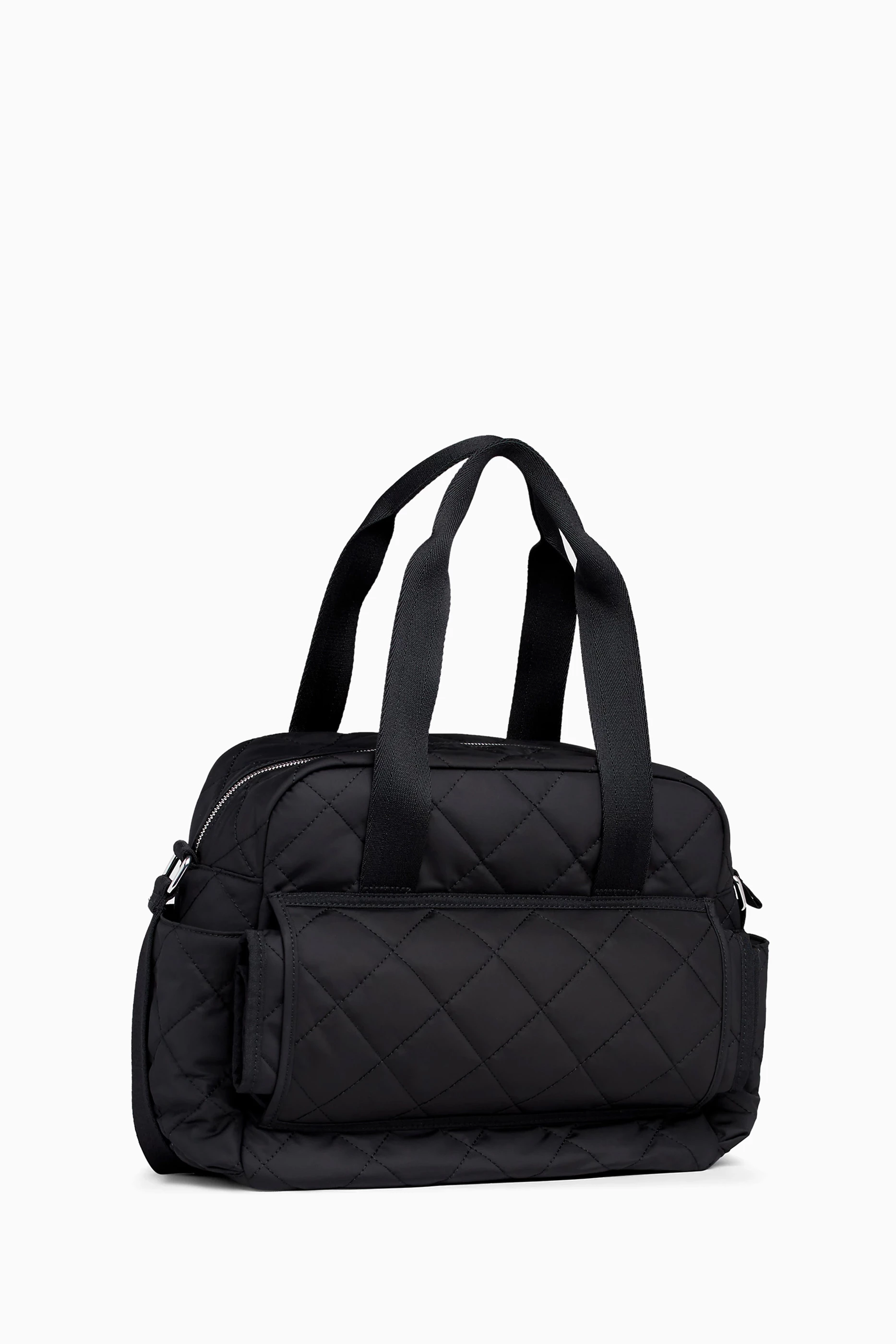 Buy Calvin Klein Black Puffer Diaper Bag in Quilted Nylon for