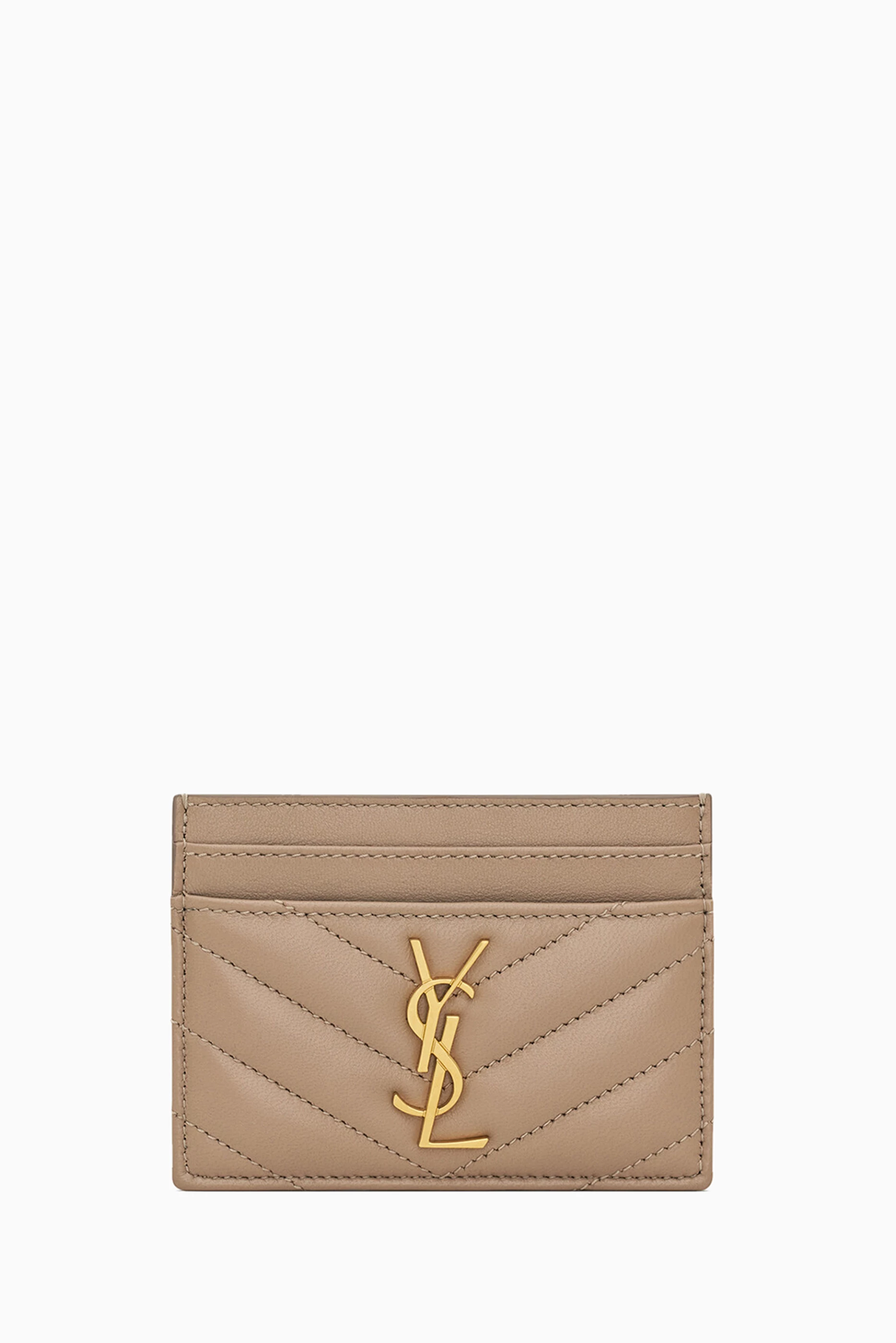 Ysl card sales holder beige