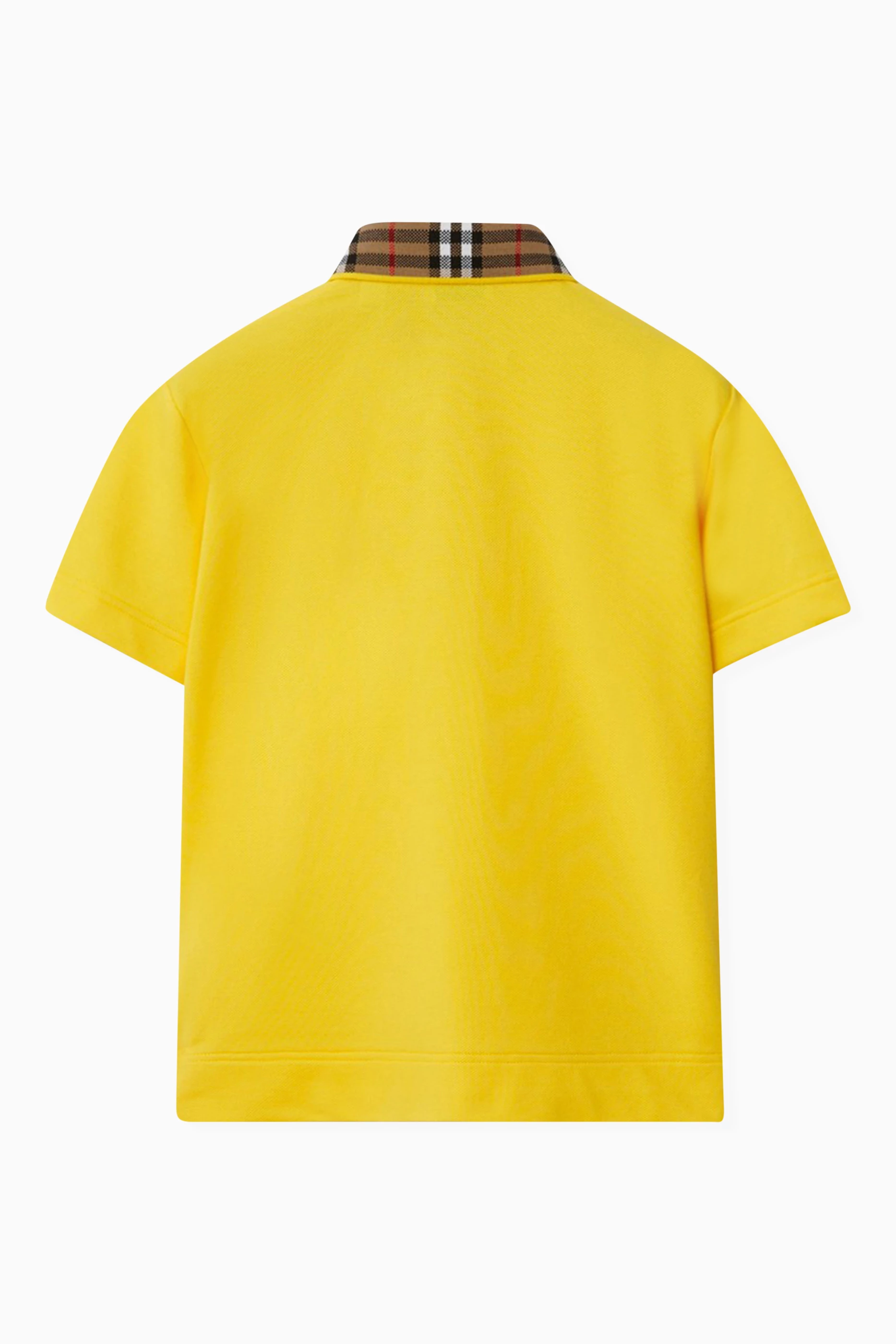 Buy Burberry Yellow Check print Polo Shirt in Cotton for Boys in